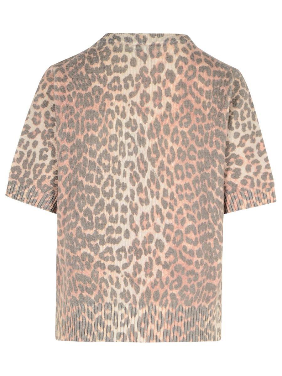 【関税＆送料込み】Ganni 'Leopard Wool Mix' T-Shirt Leopard Leopard Wool Mix T-shirt | GANNI US