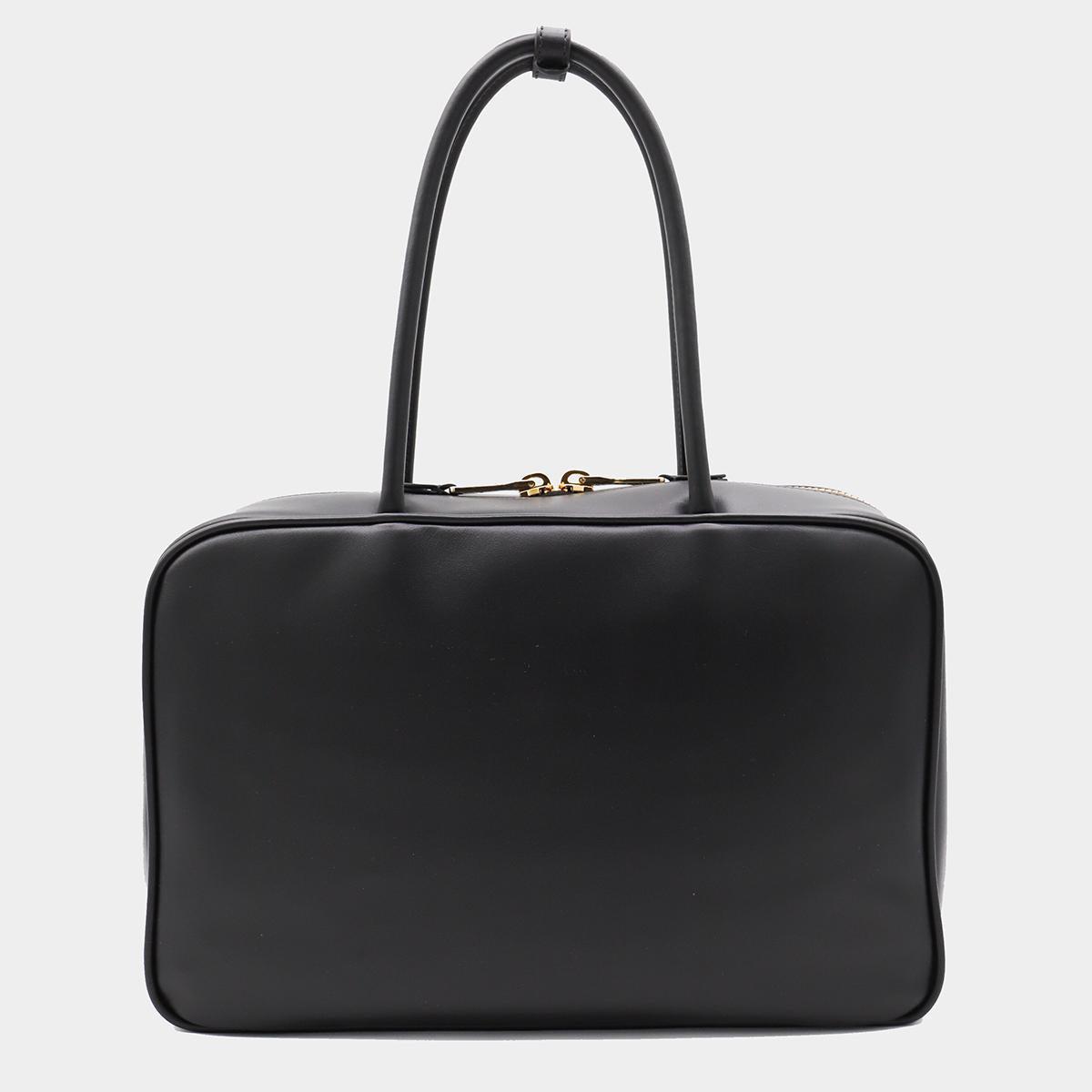 ハンドバッグ MIU MIU BLACK LEATHER BEAU TOP HANDLE BAG 25770391_56379564_600.jpg