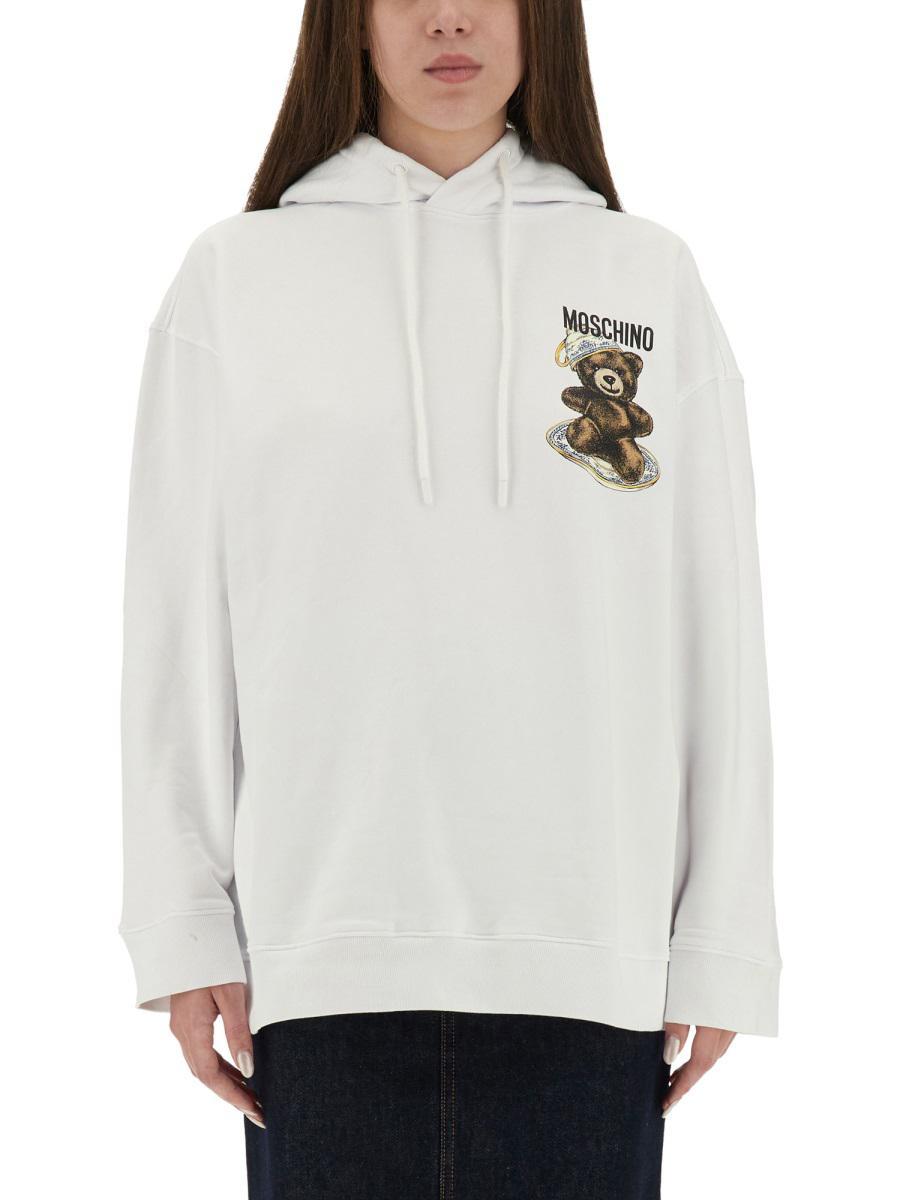 【関税込み】Moschino ホワイト Message フーディ Moschino Sweatshirts for Women | Online Sale up to 82% off