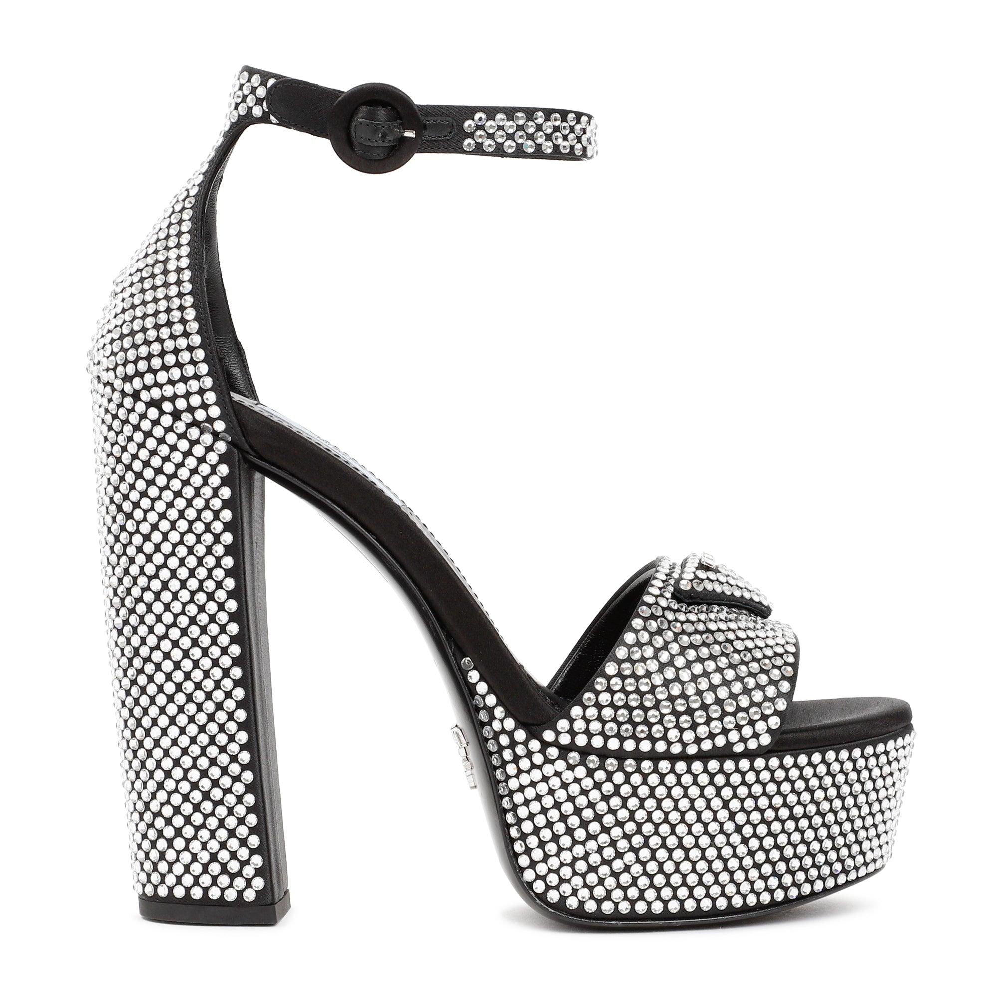 Prada High-heeled Sandals Shoes in Black | Lyst