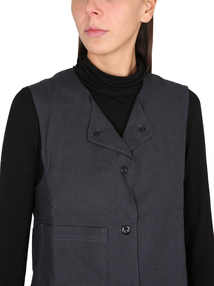 Margaret Howell Wool And Cotton Vest in Black | Lyst