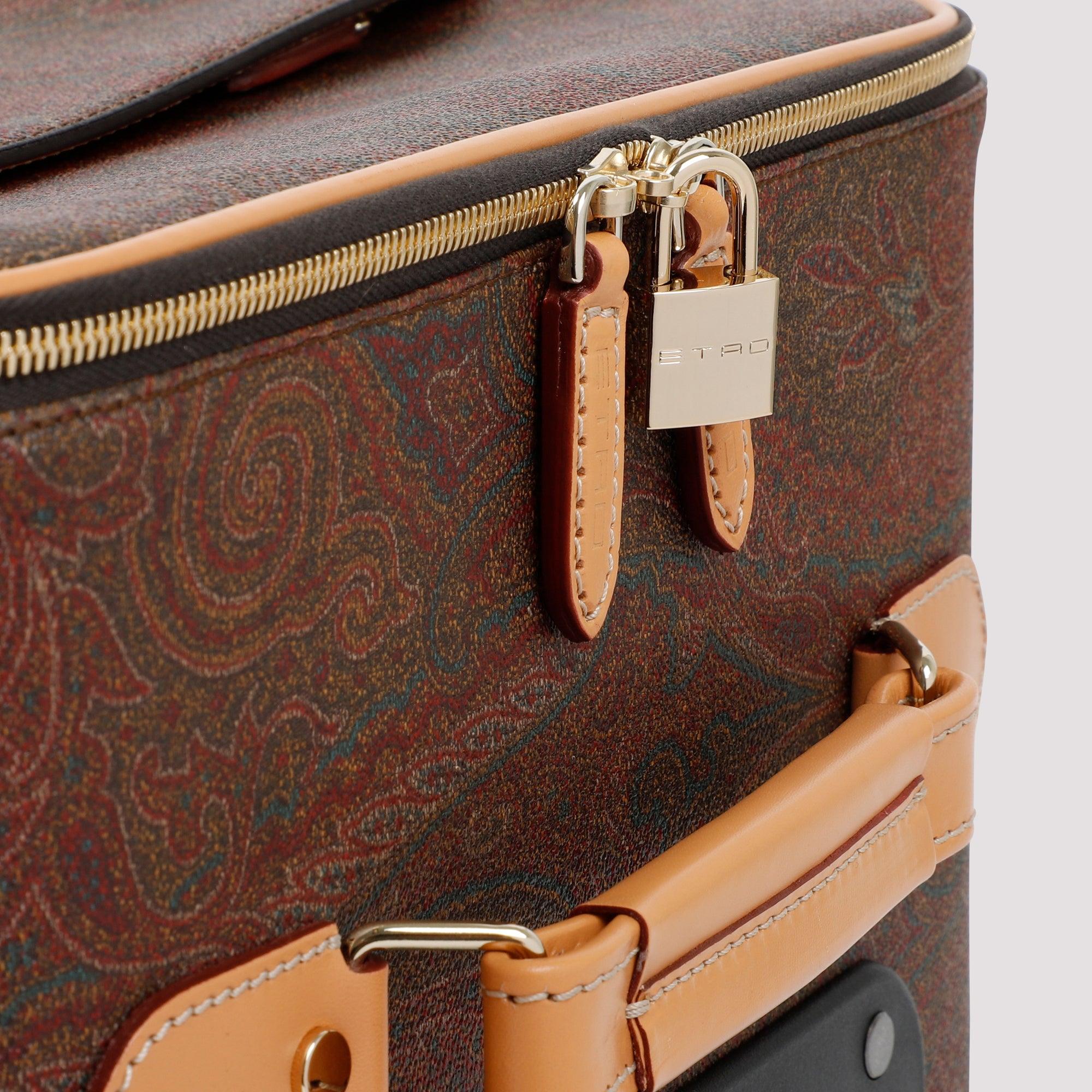 Etro Leather Paisley-print luggage Bag in Brown Womens Bags Luggage and suitcases 