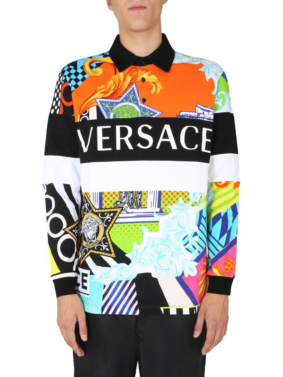 mens versace long sleeve polo