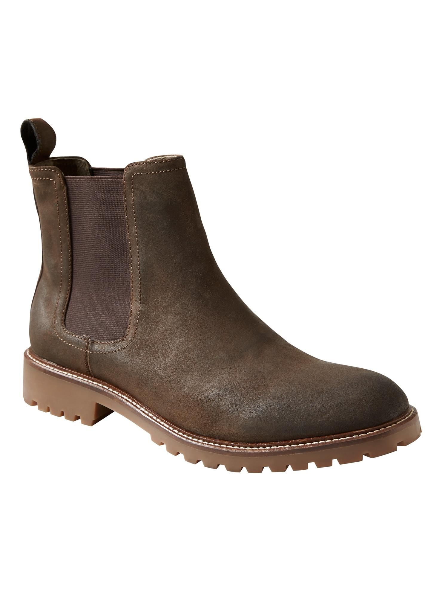 Banana Republic Leather Tanner Lug Sole Chelsea Boot in Tan Brown Nubuck  Leather (Brown) for Men - Lyst