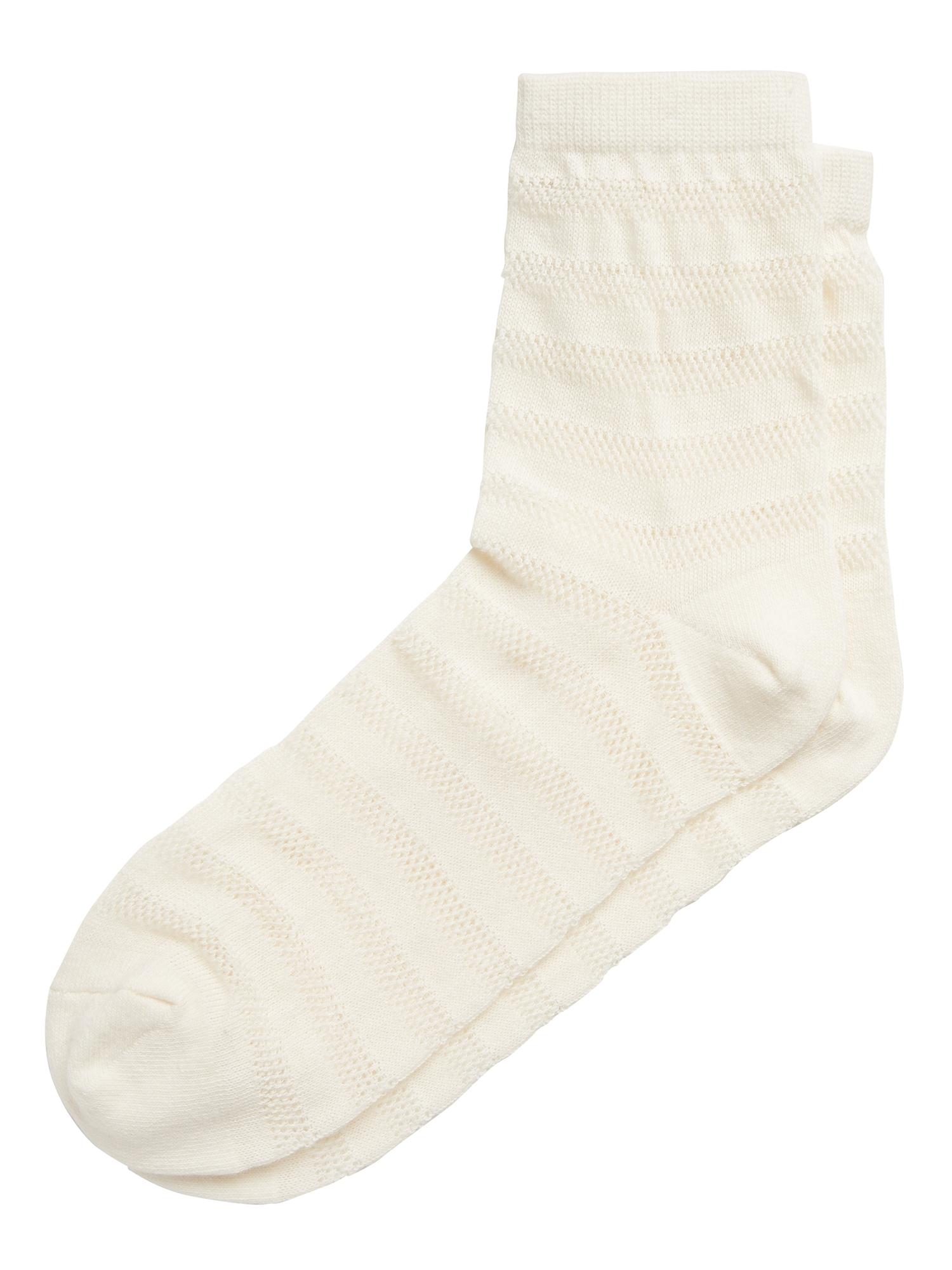 Banana Republic Cotton Pointelle Crew Socks in Ivory White (White) Lyst