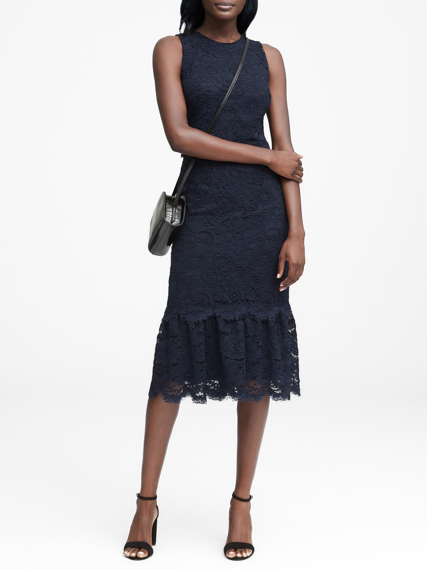 banana republic lace midi dress