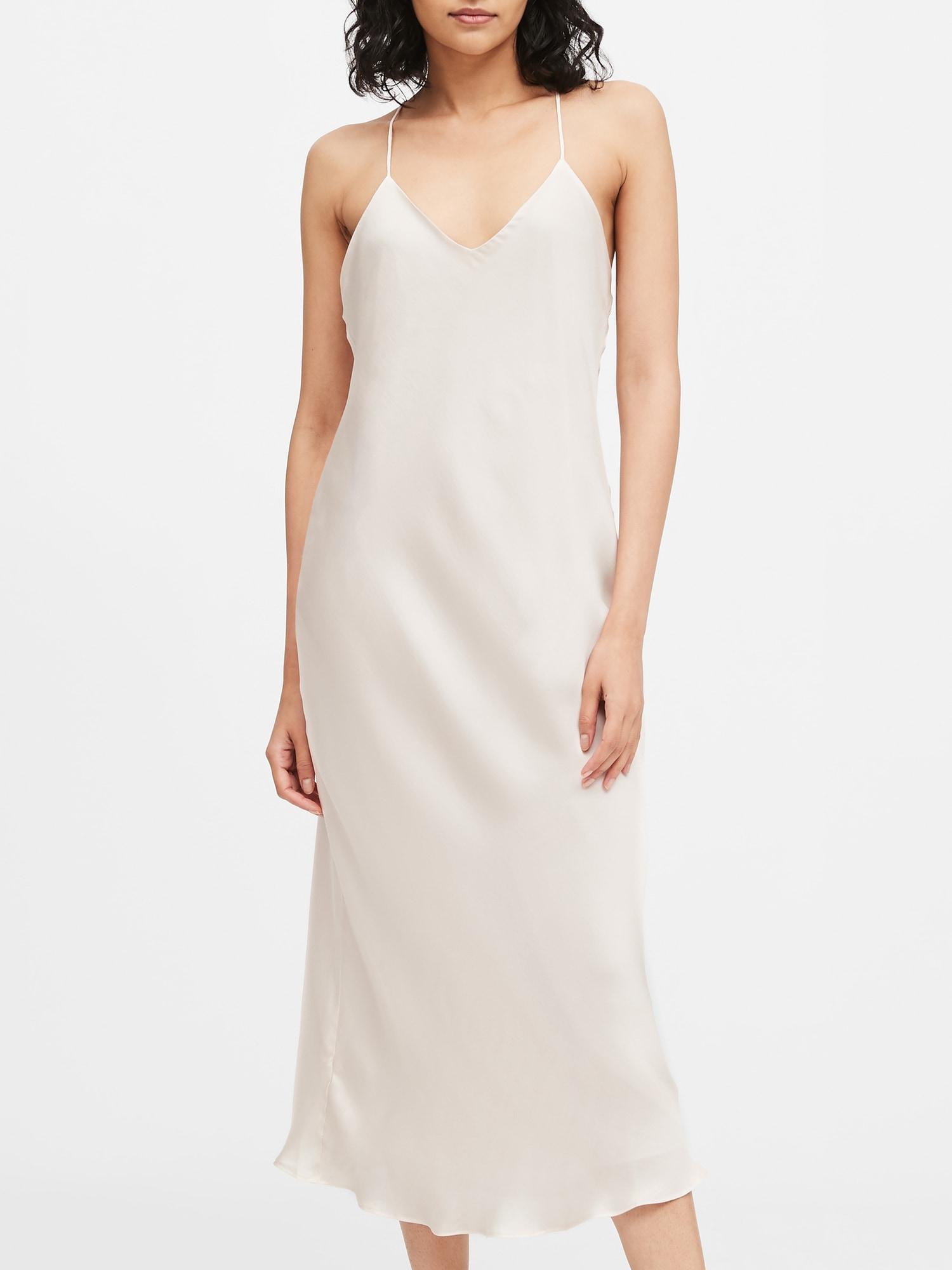 satin slip dress banana republic