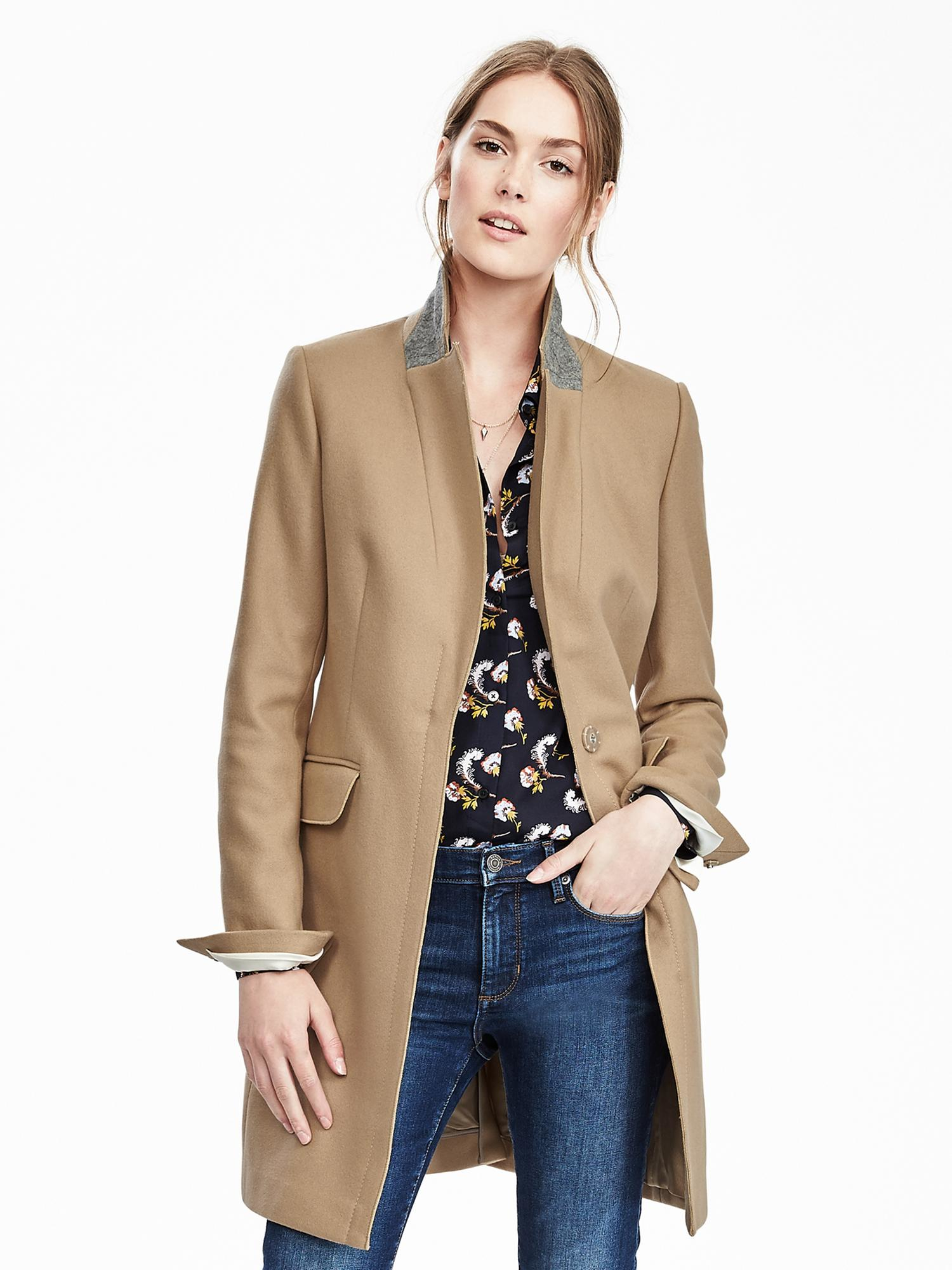 banana republic camel topcoat
