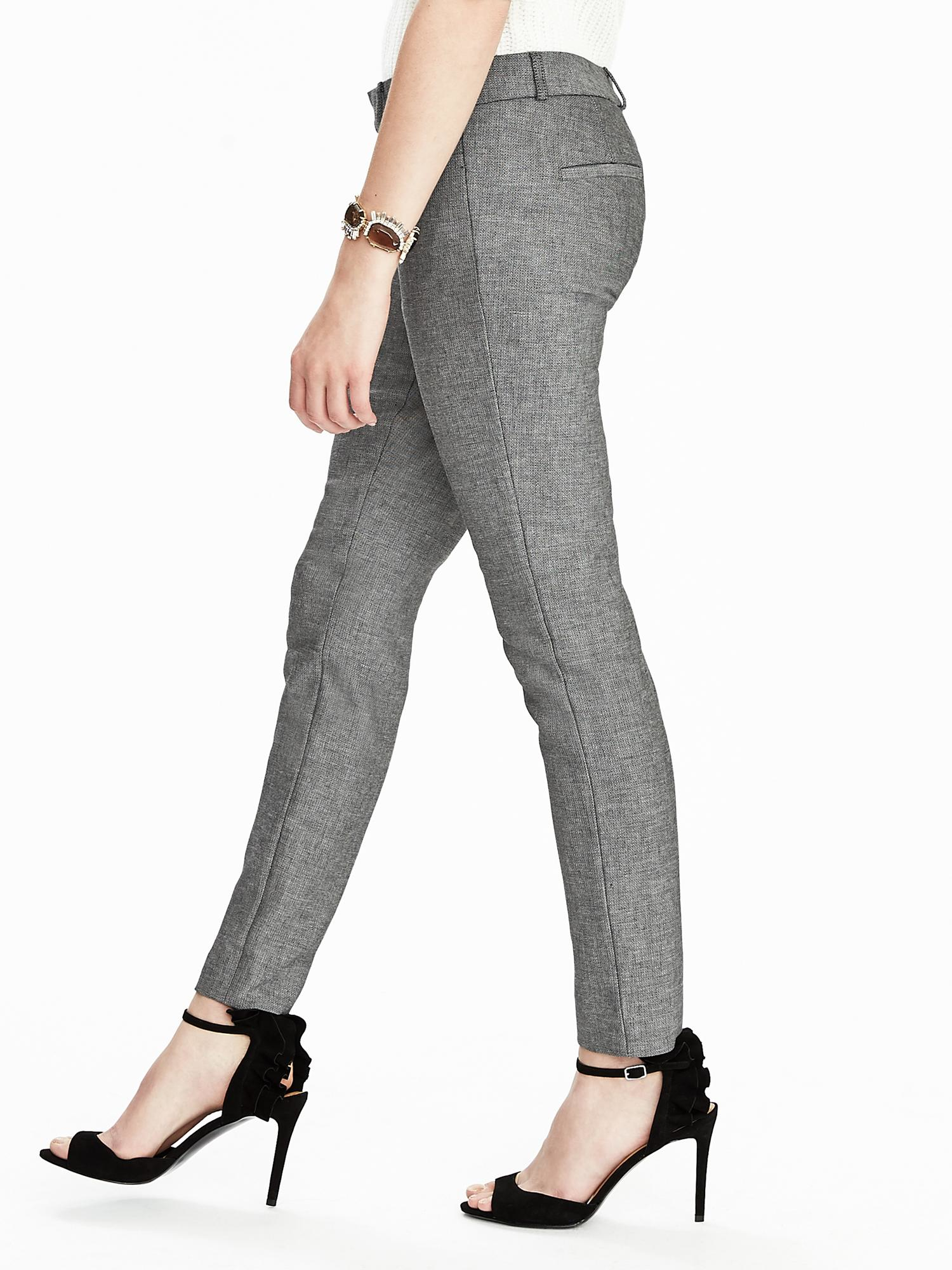 Banana Republic Cotton Sloan-fit Charcoal Slim Ankle Pant