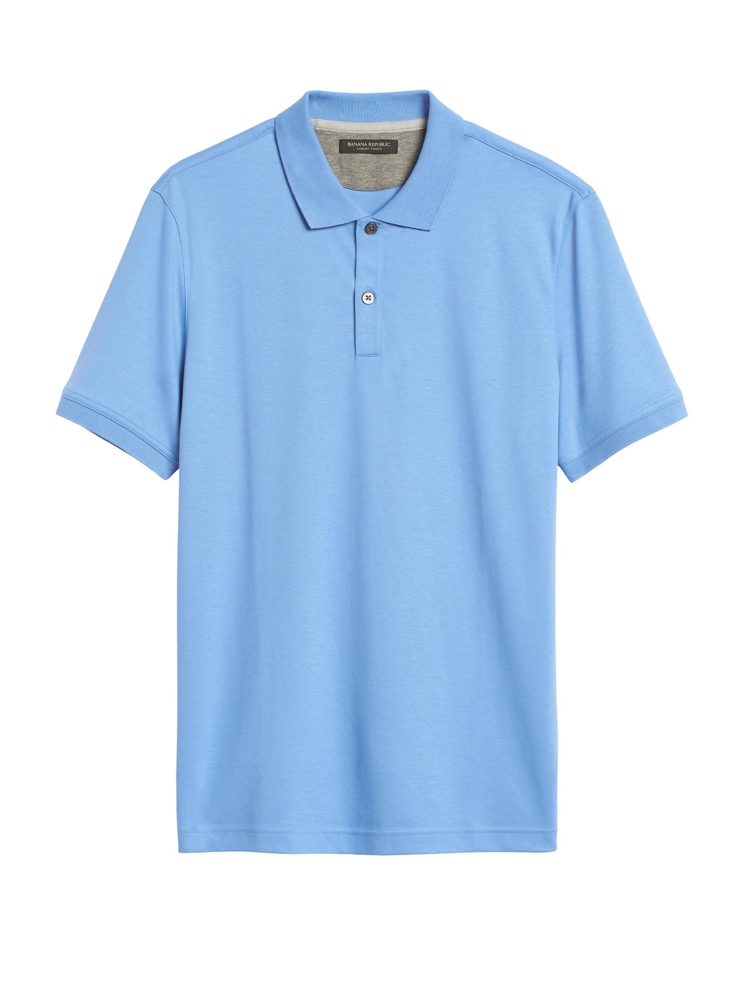 Banana Republic Luxury-touch Polo Shirt in Blue Iris (Blue) for Men - Lyst