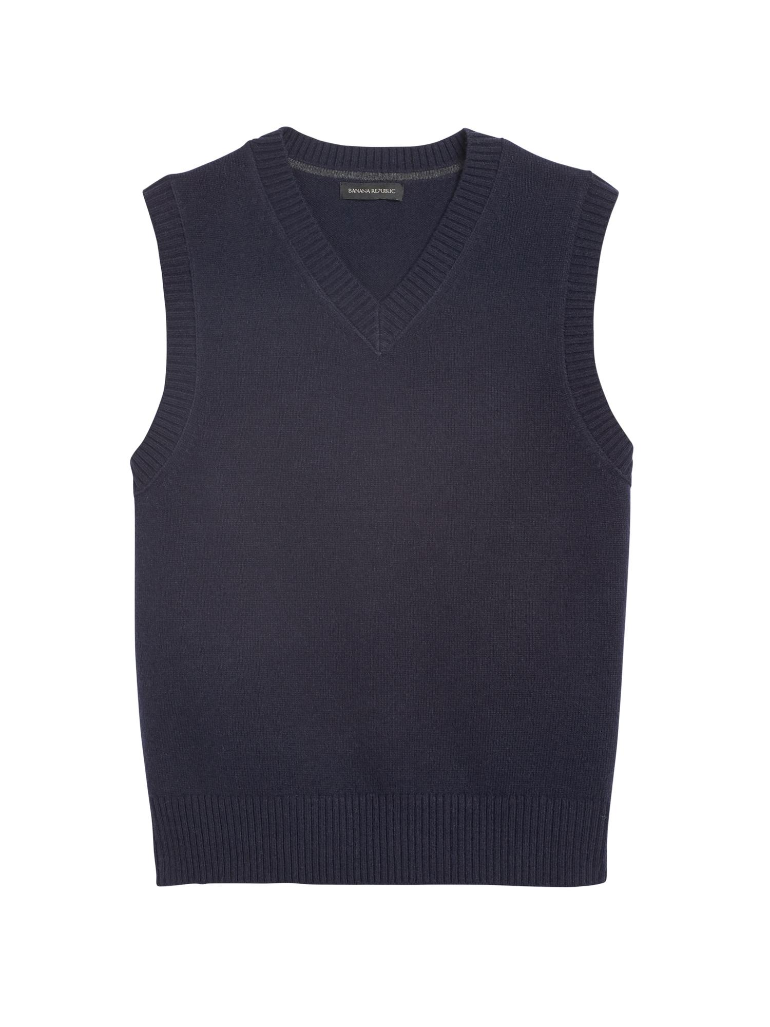 Banana Republic Wool V-neck Sweater Vest in Navy (Blue) for Men - Lyst