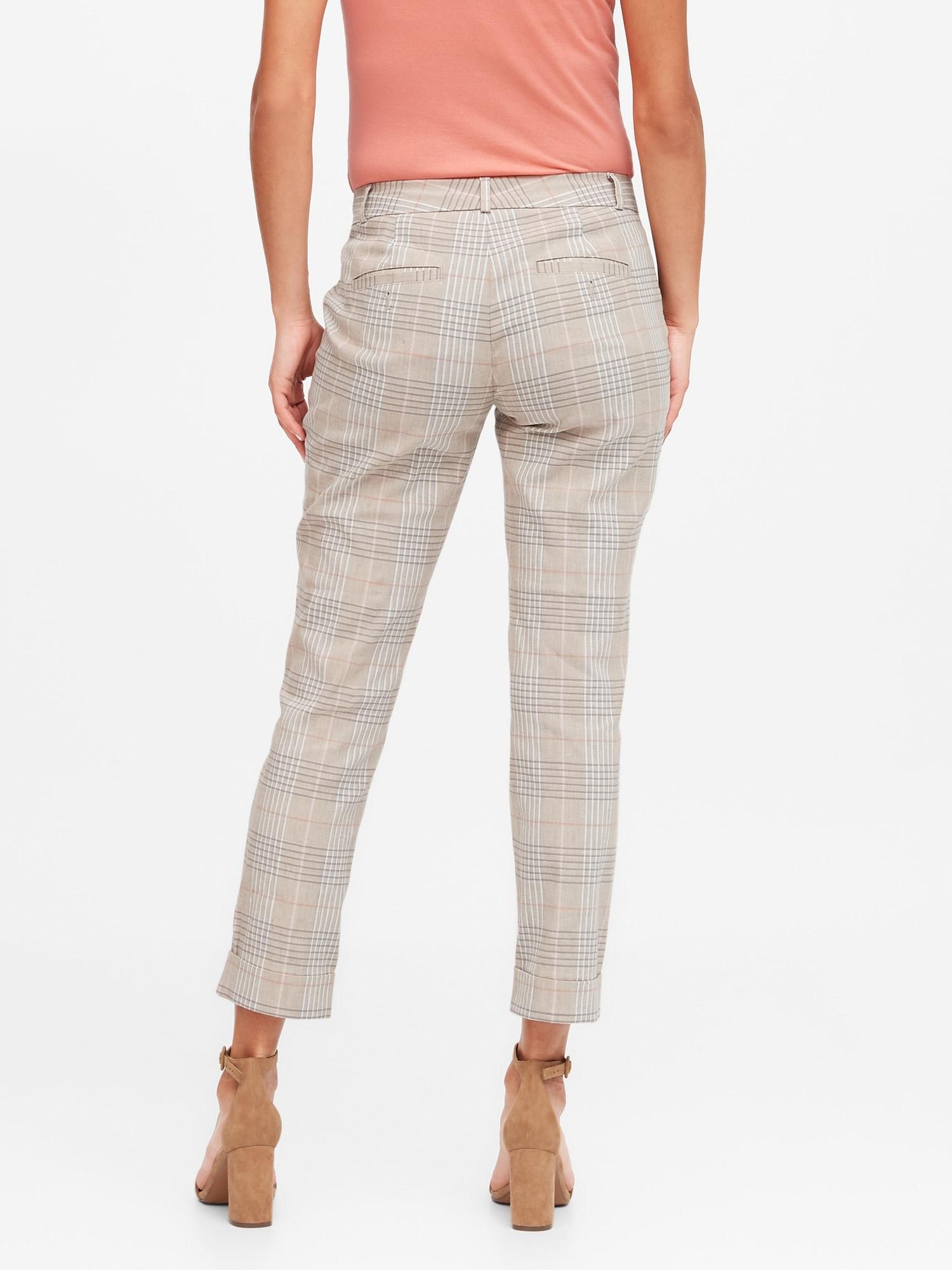 Banana Republic Petite Avery Straightfit Linencotton Ankle Pant Lyst