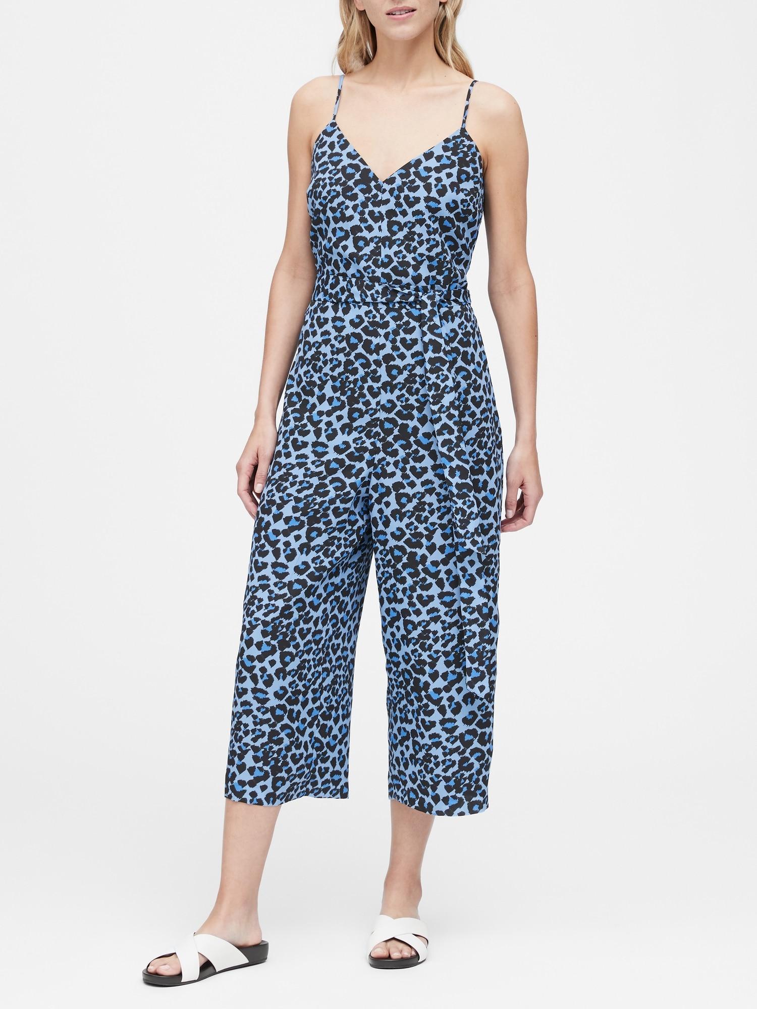banana republic blue jumpsuit