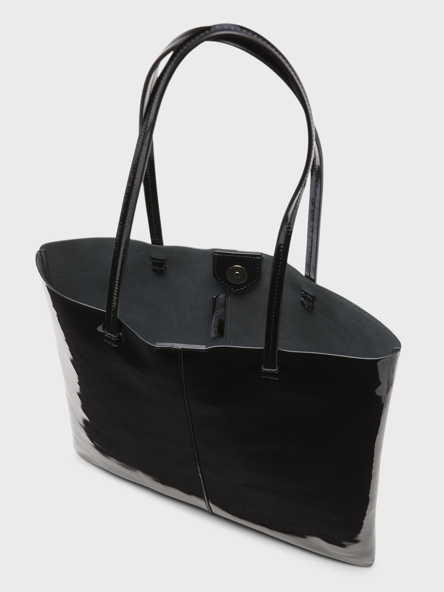 Banana Republic Leather Effortless Tote in Black - Lyst