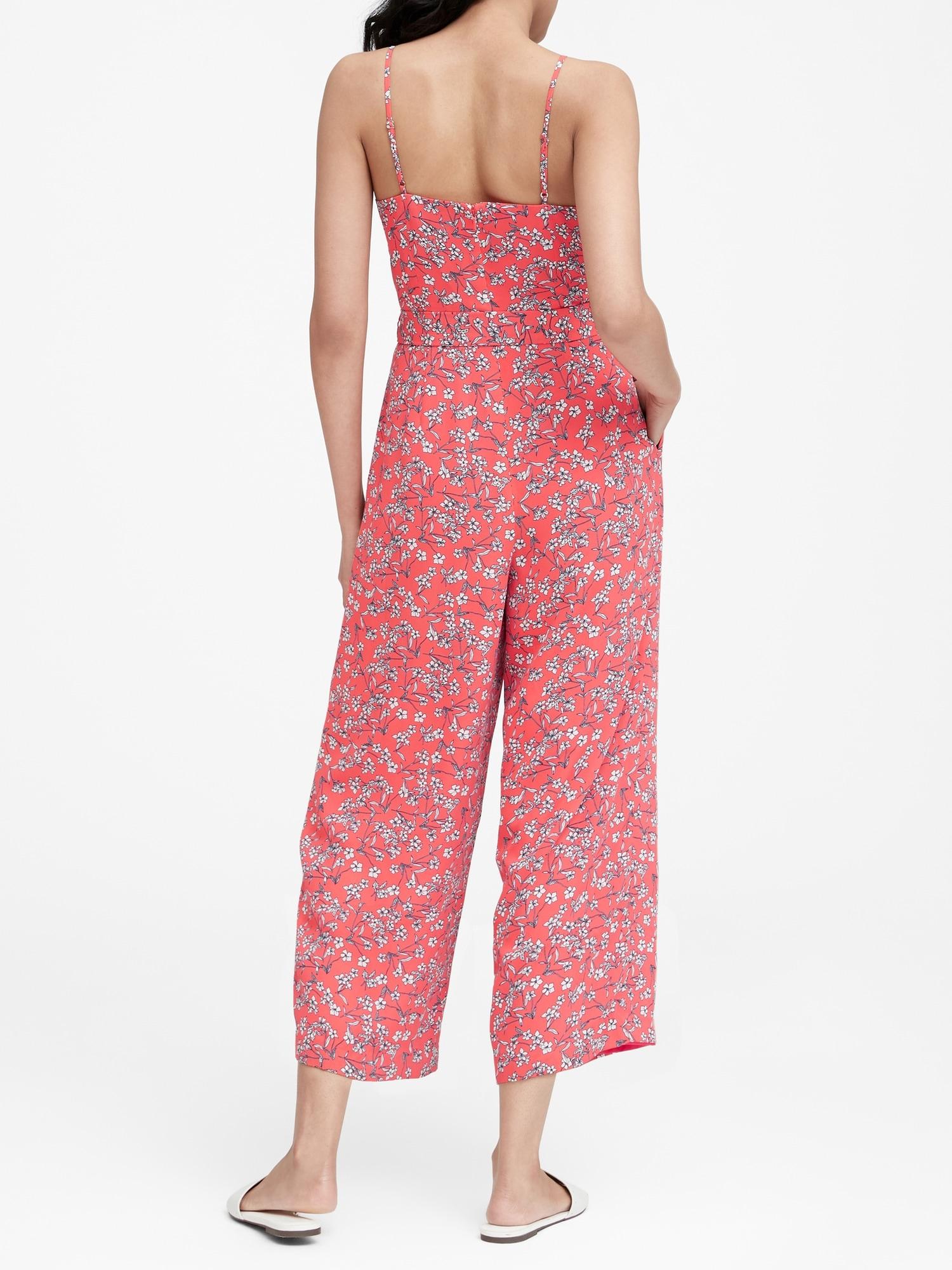banana republic floral jumpsuit