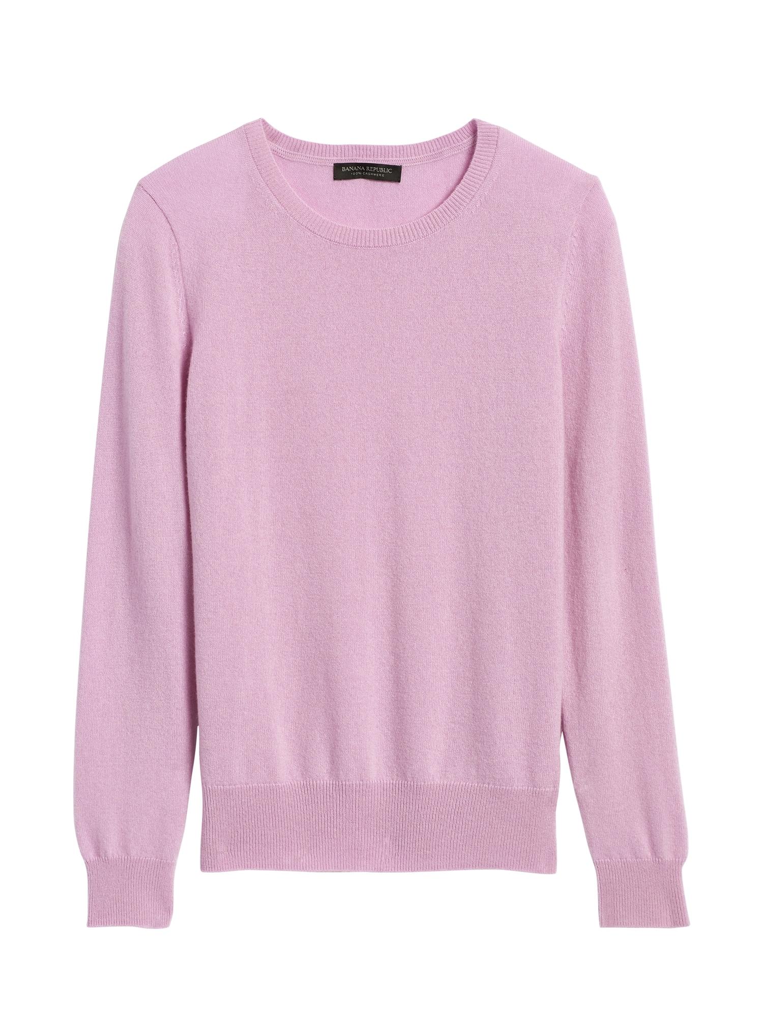 Banana Republic Cashmere Crew-neck Sweater in Pink - Lyst