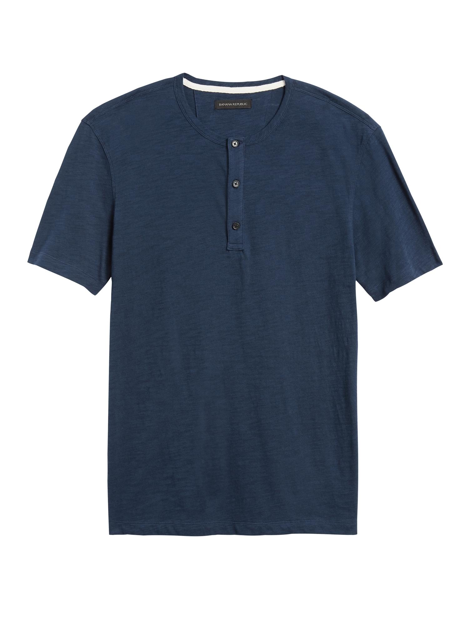 Banana Republic Vintage 100% Cotton Henley T-shirt in Blue for Men - Lyst