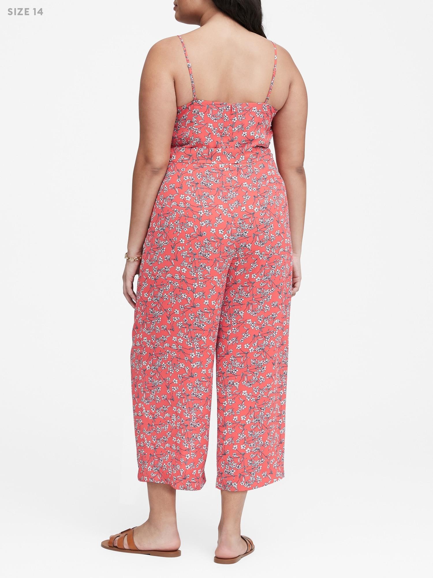 banana republic floral jumpsuit