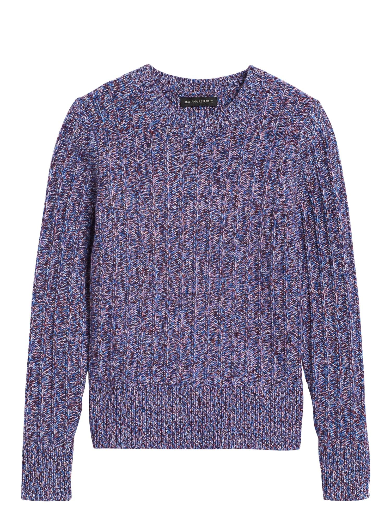 Banana Republic Marled Wool-blend Sweater in Purple - Lyst