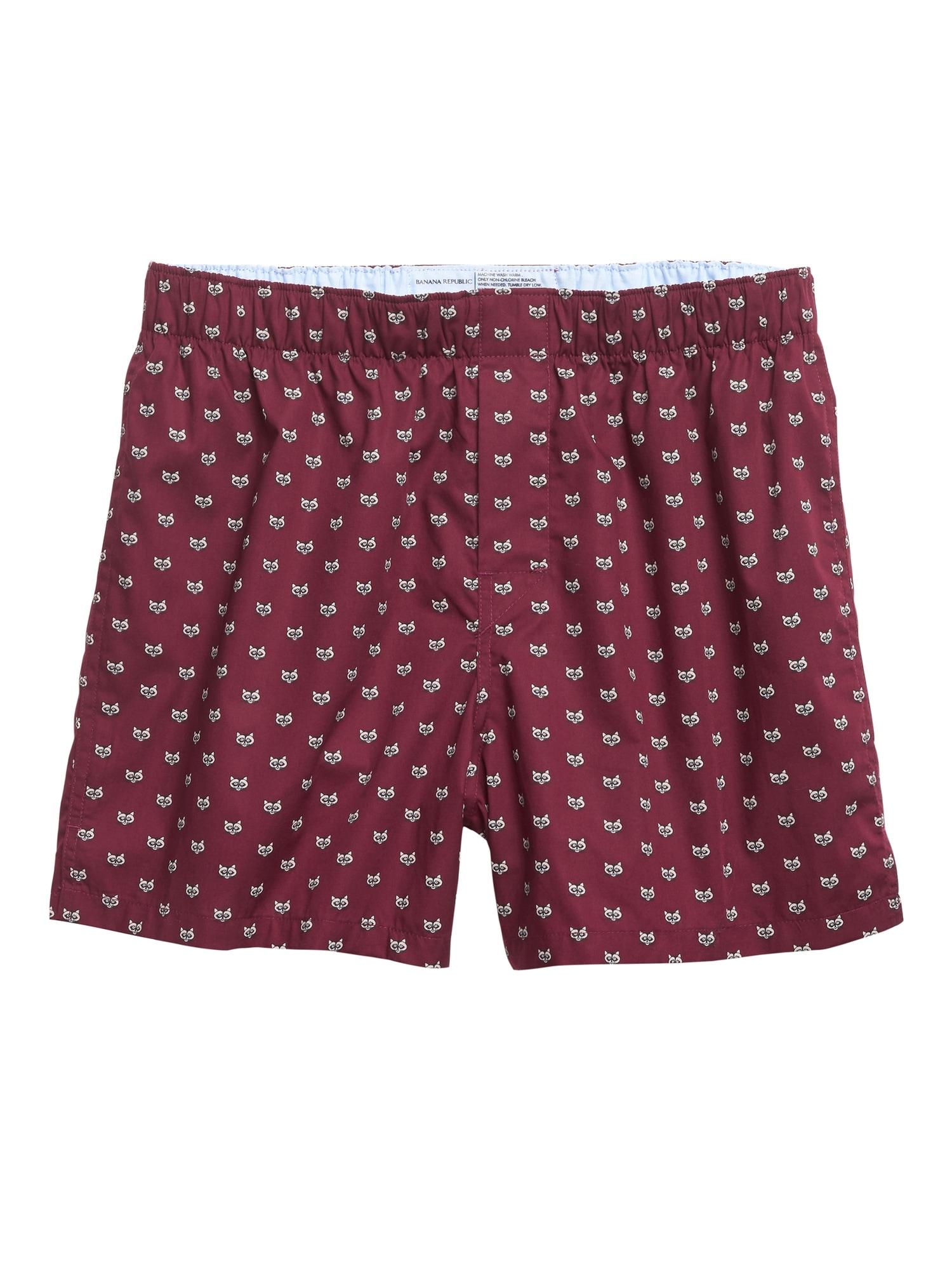 Banana Republic Cotton Raccoon Boxer in Burgundy Red (Red) for Men - Lyst