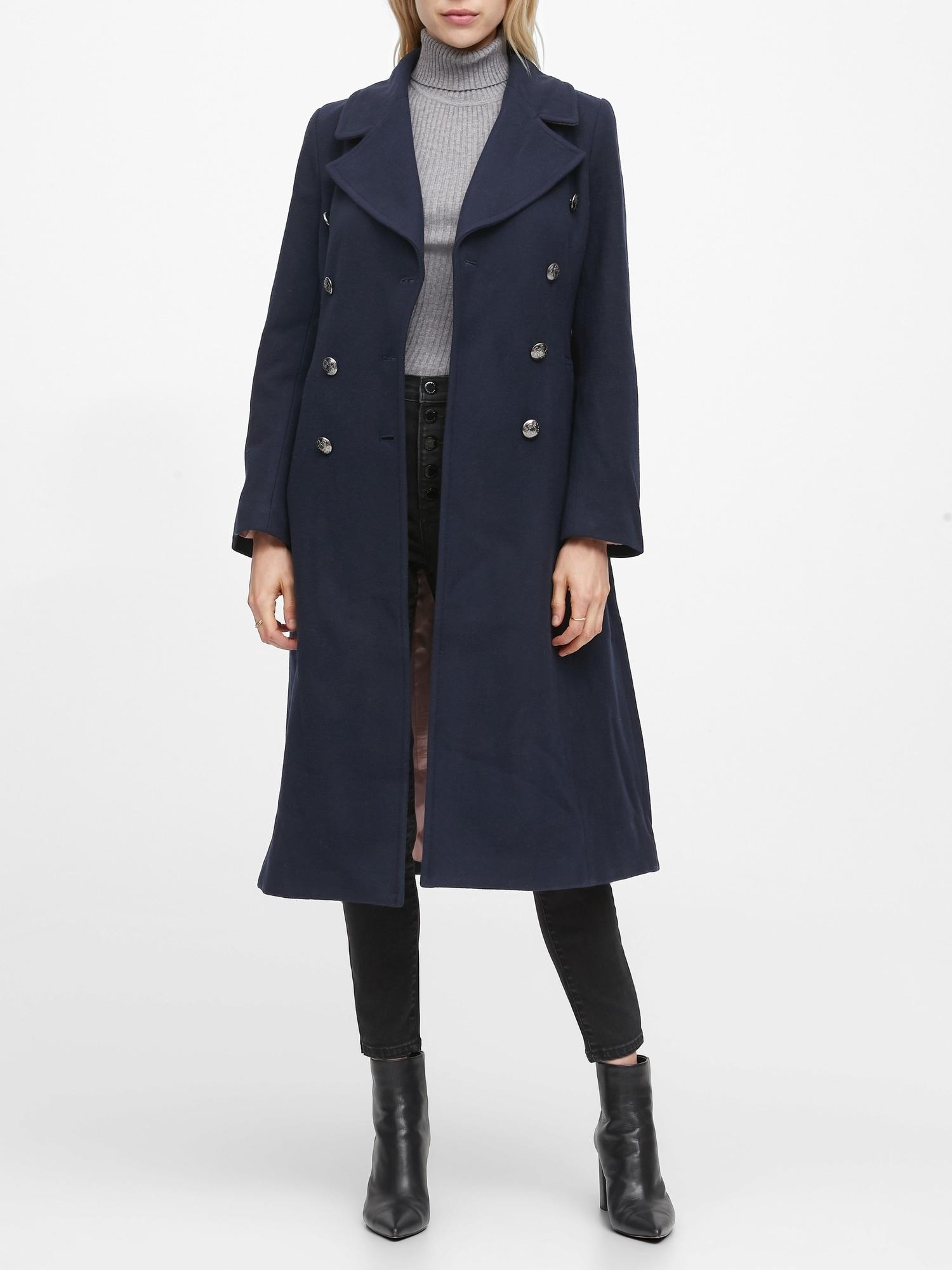 banana republic melton wool coat