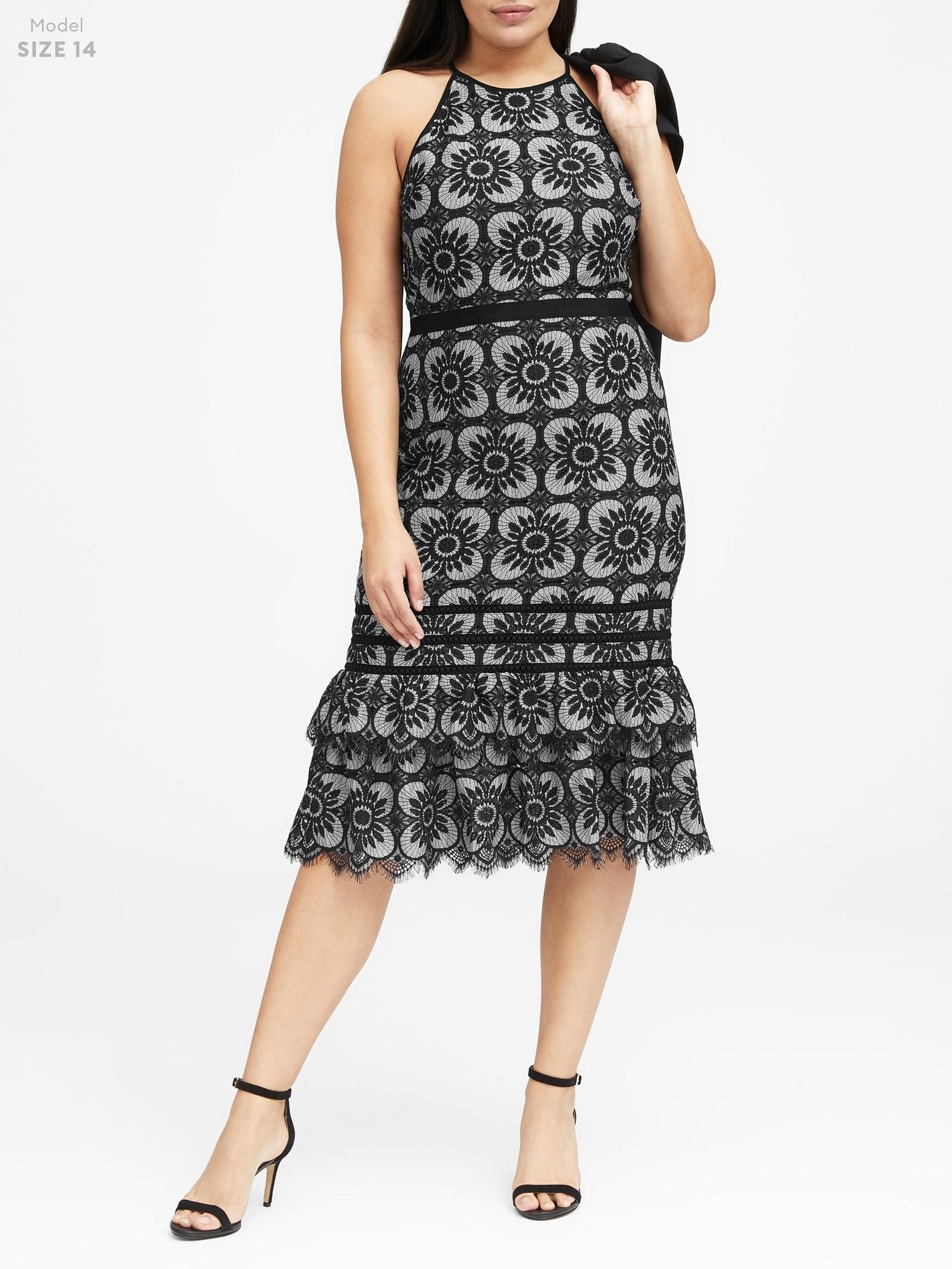 banana republic lace midi dress