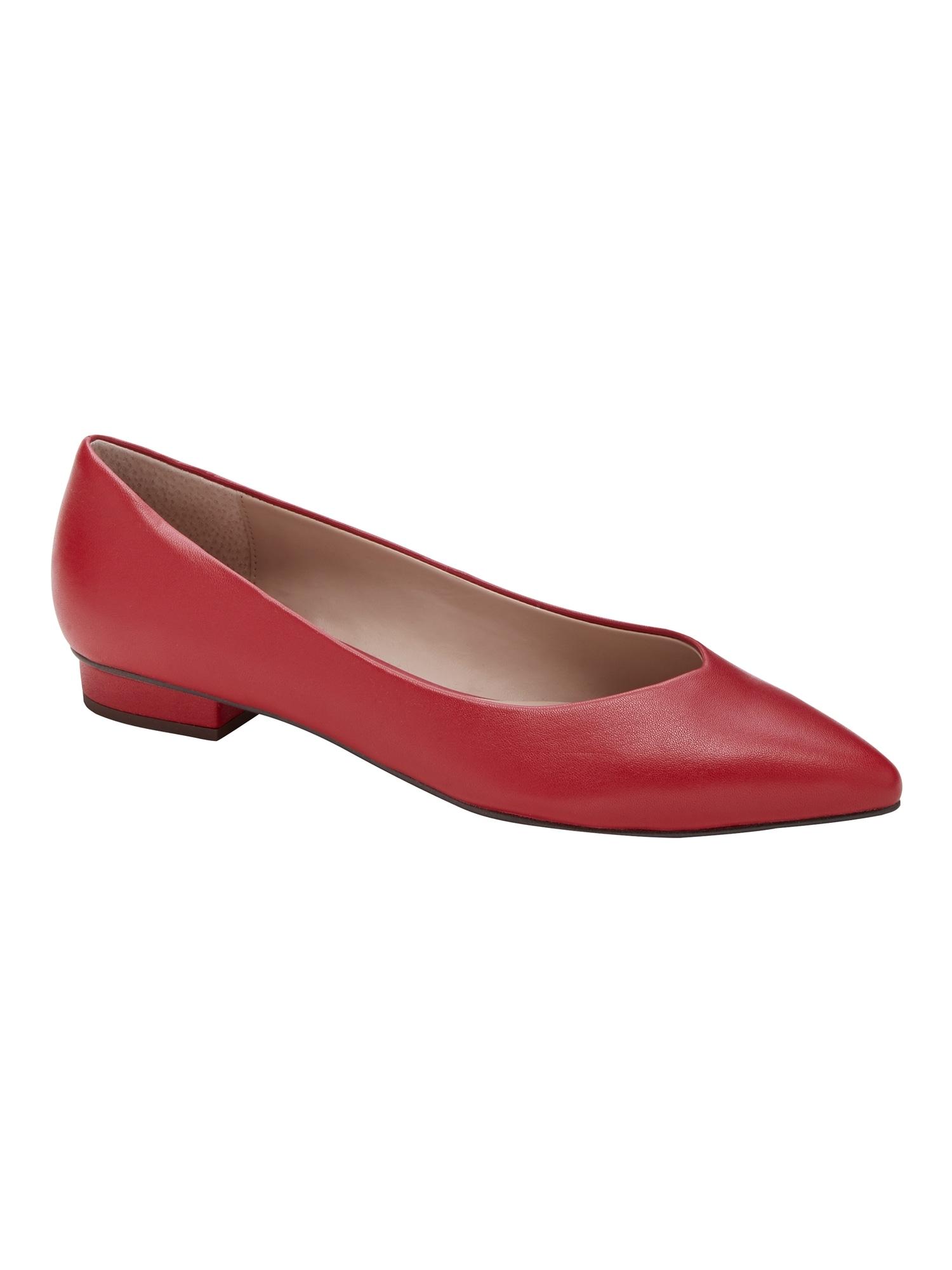 red pointy flats