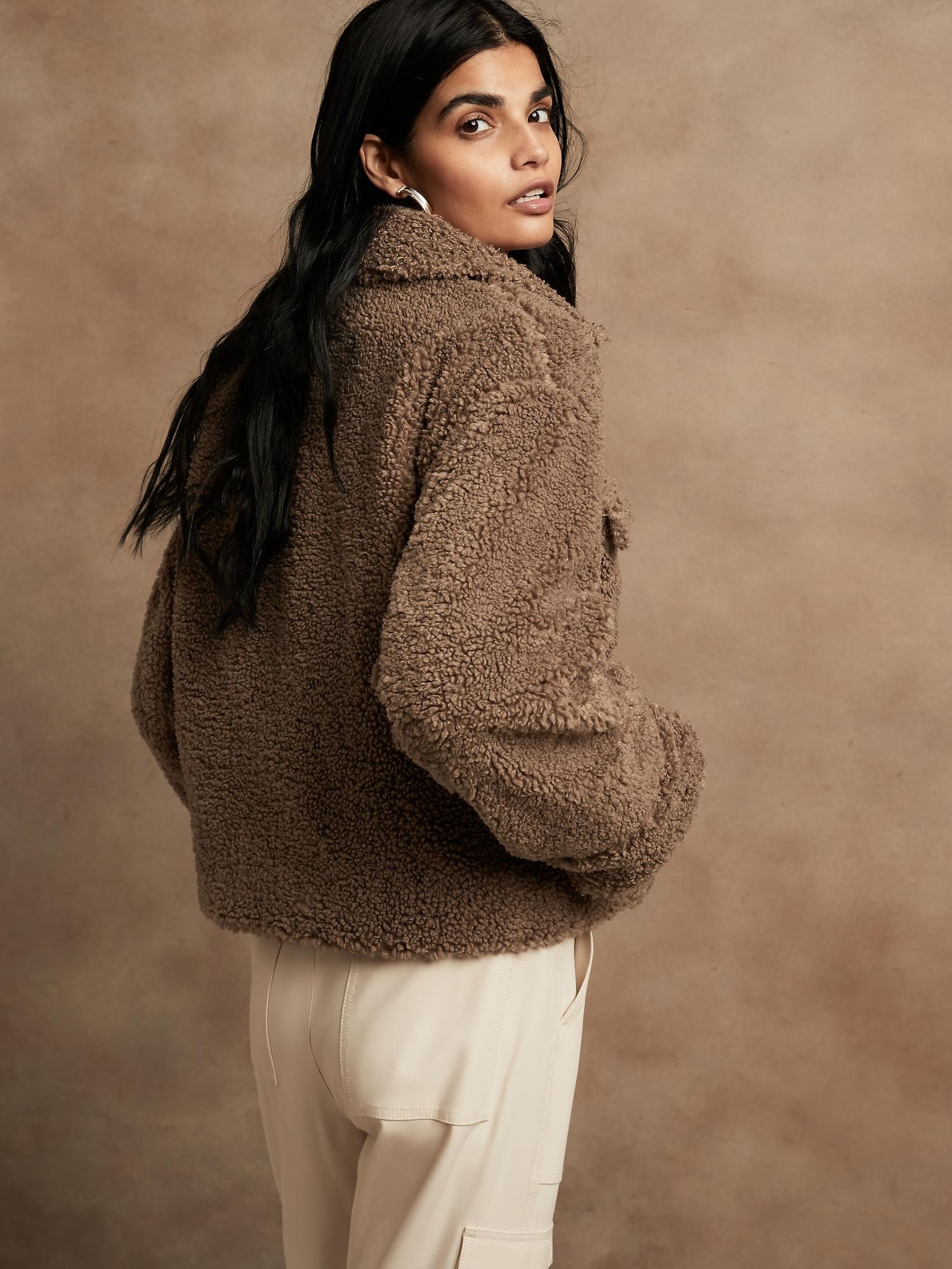 Cropped Sherpa Trucker Jacket 