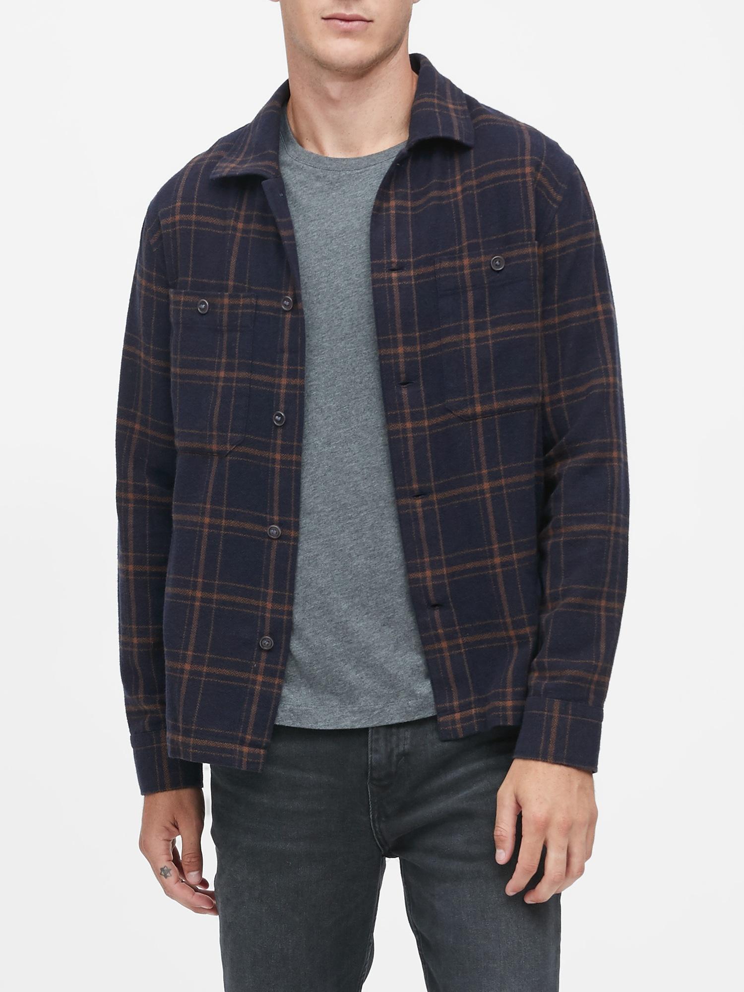 Heavy flannel shirt jacket Clearance