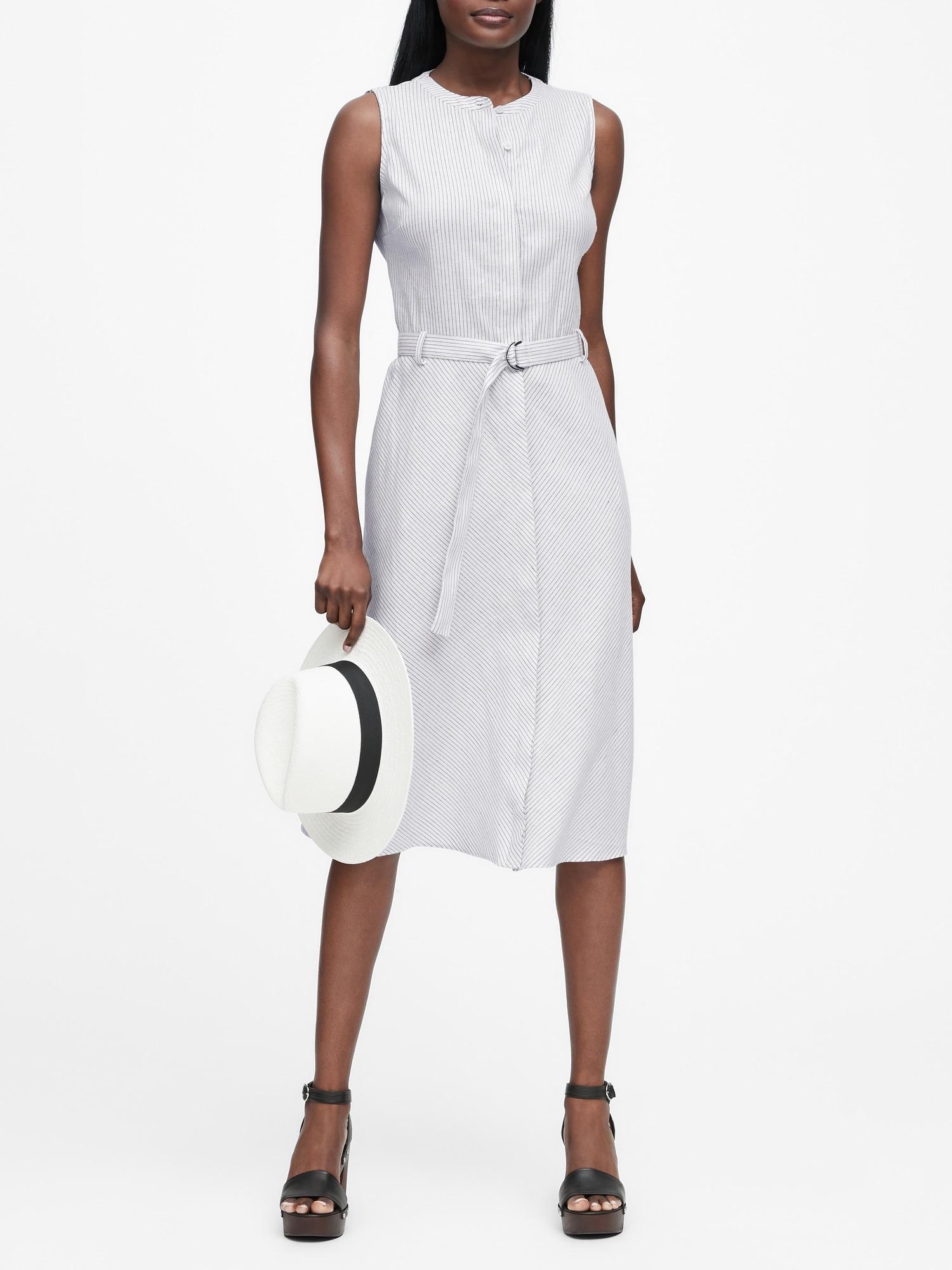 banana republic linen shirt dress