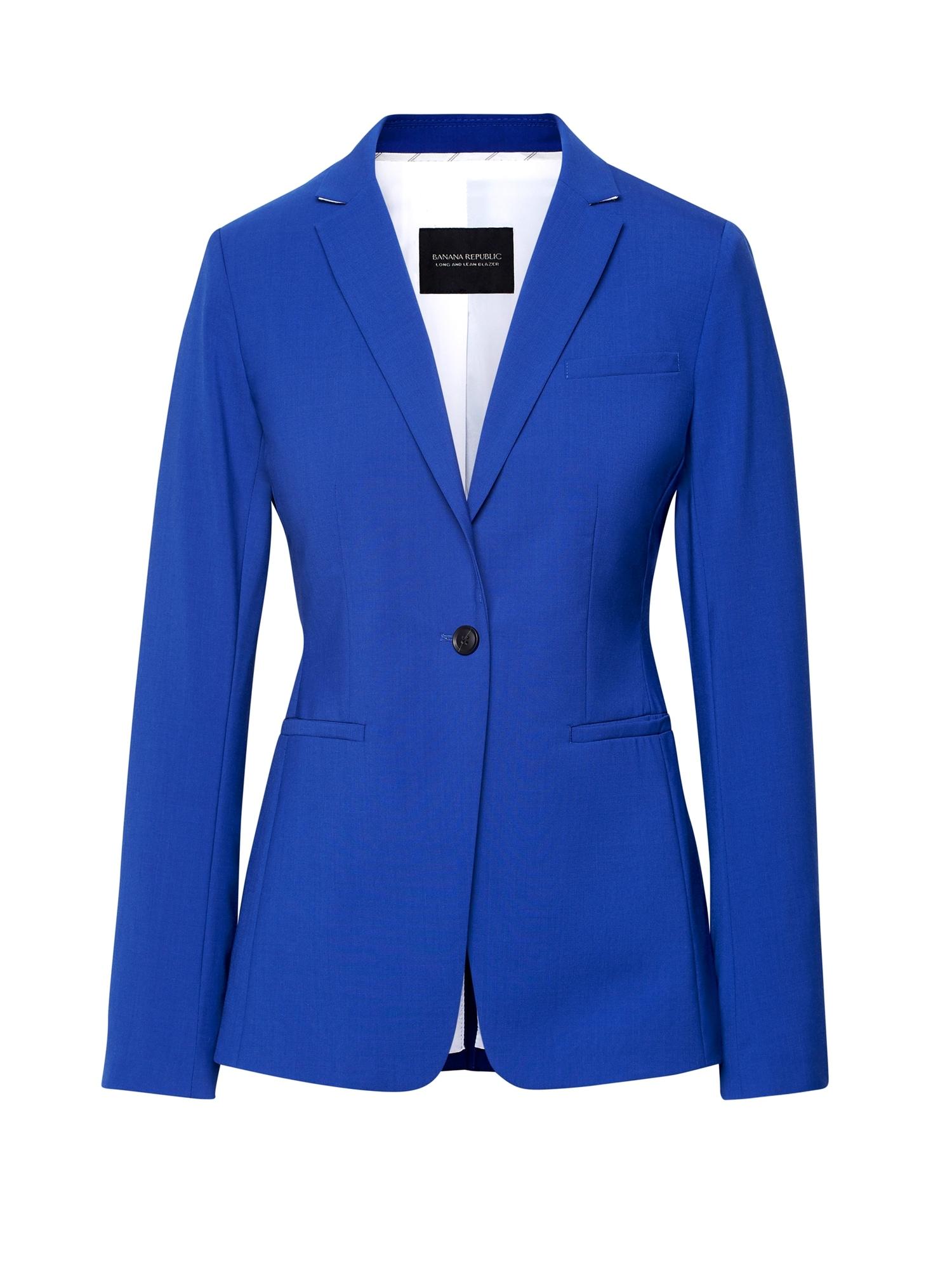 Banana Republic Long And Lean-fit Washable Wool-blend Blazer in Cobalt ...