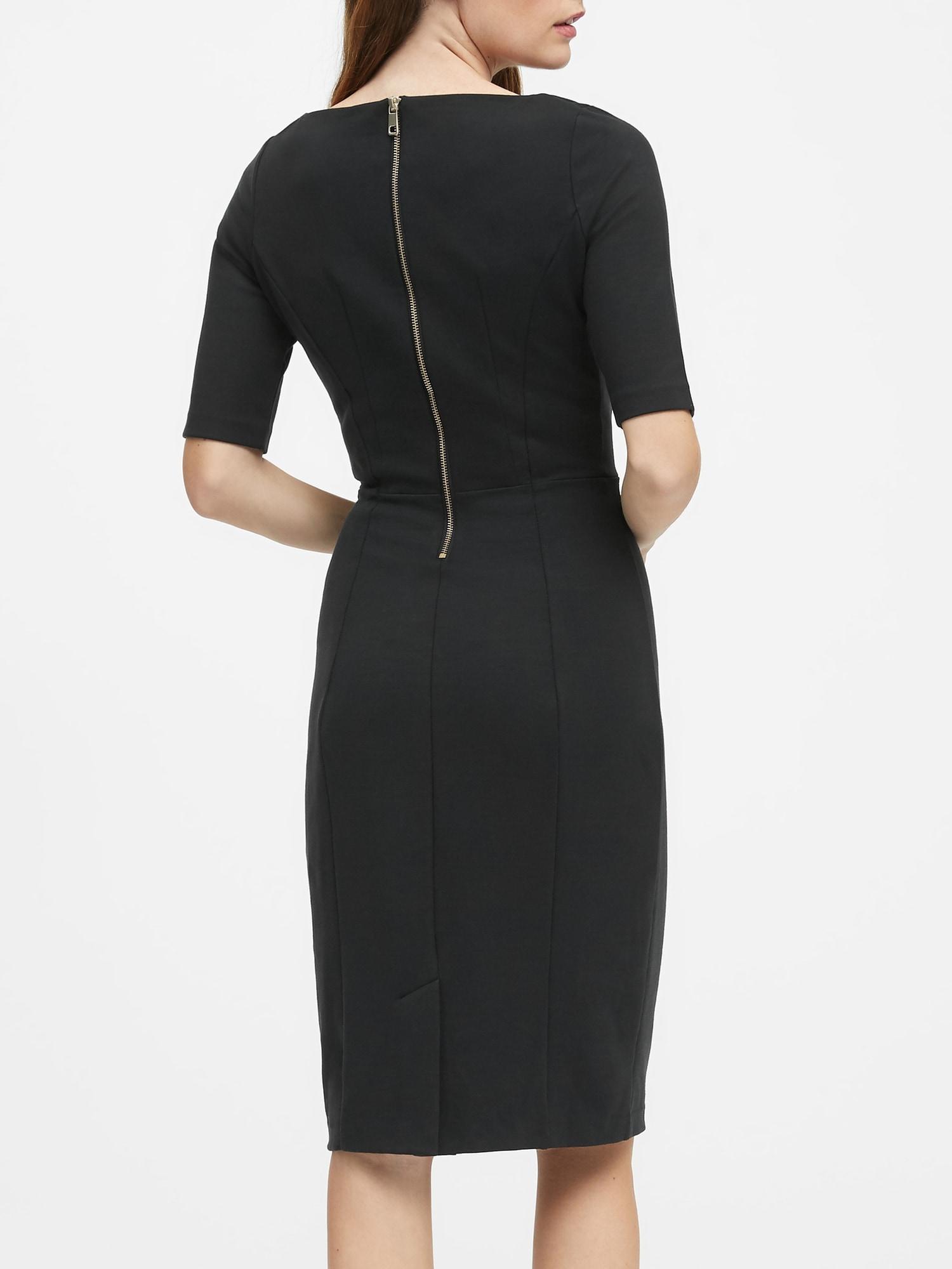 boat neck black dress