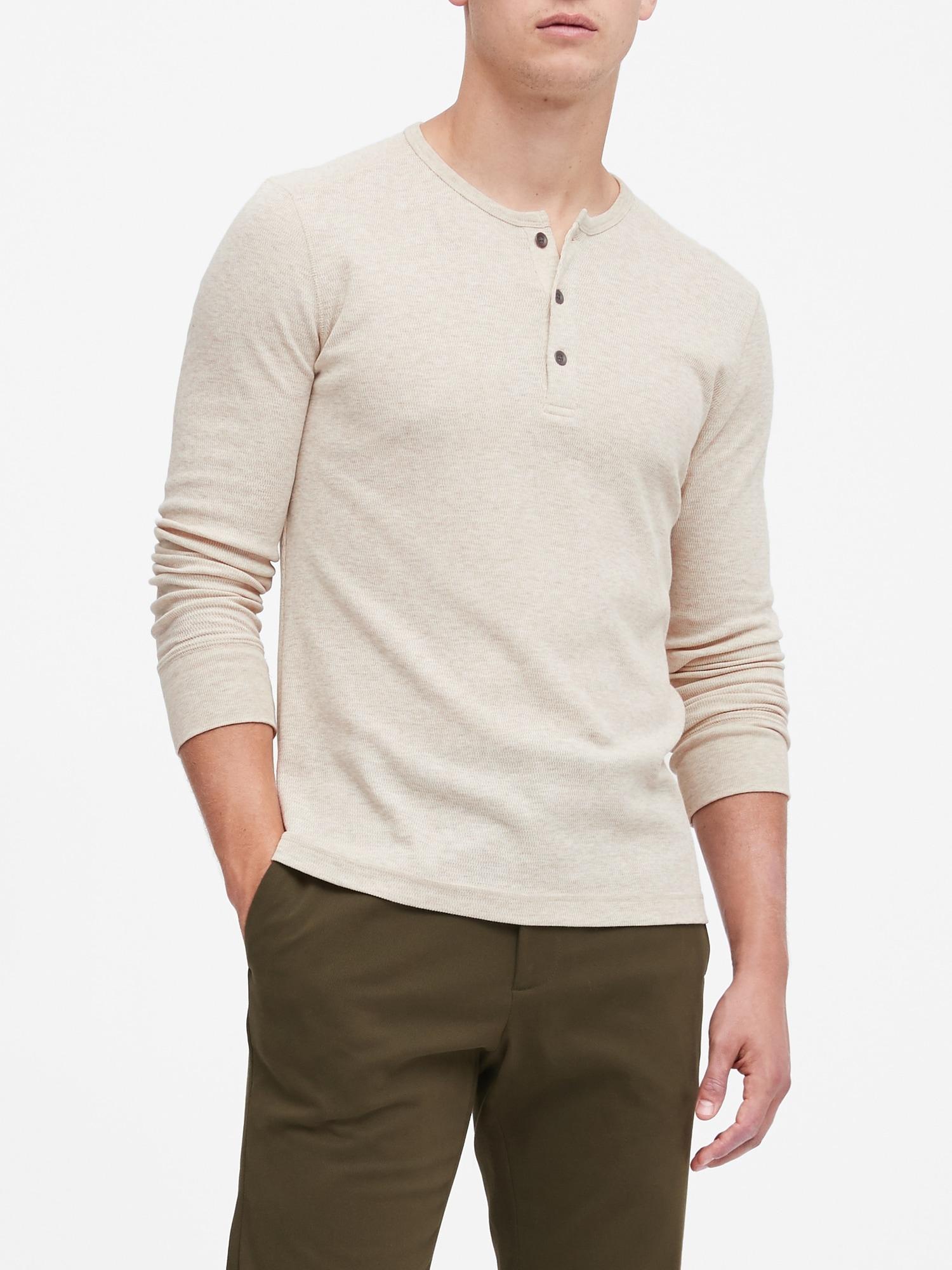 banana republic waffle knit henley