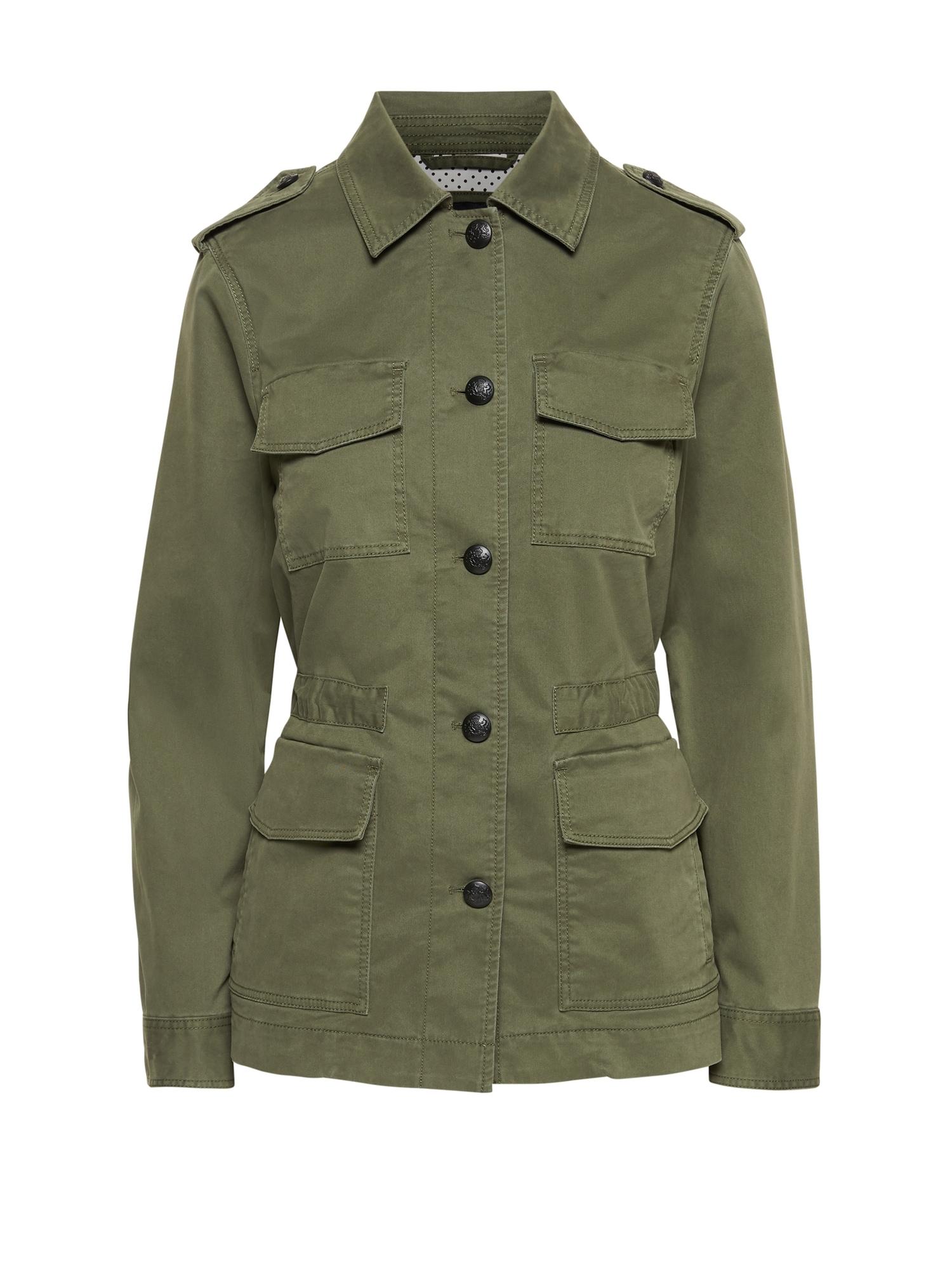 Banana Republic Cotton Twill Utility Jacket in Deep Olive Green (Green