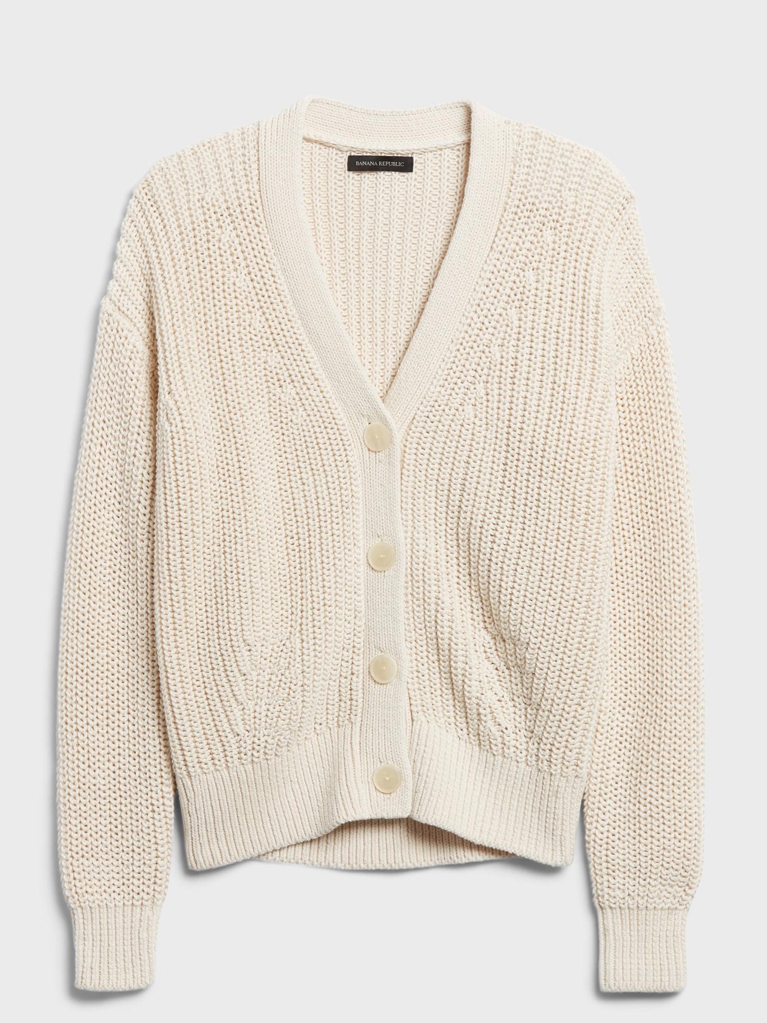 Petite Organic Cotton Cardigan Sweater 