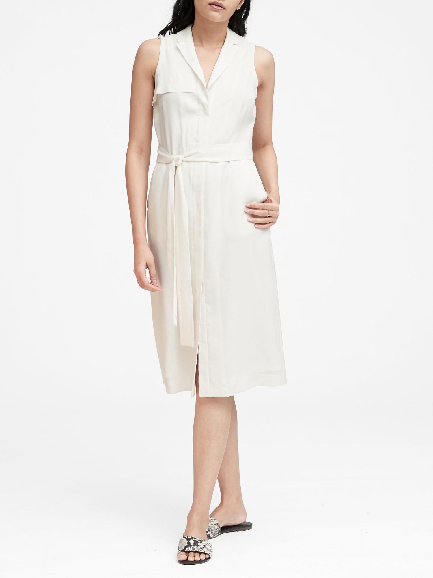 Banana Republic Synthetic Tm Trench Dress in White Lyst