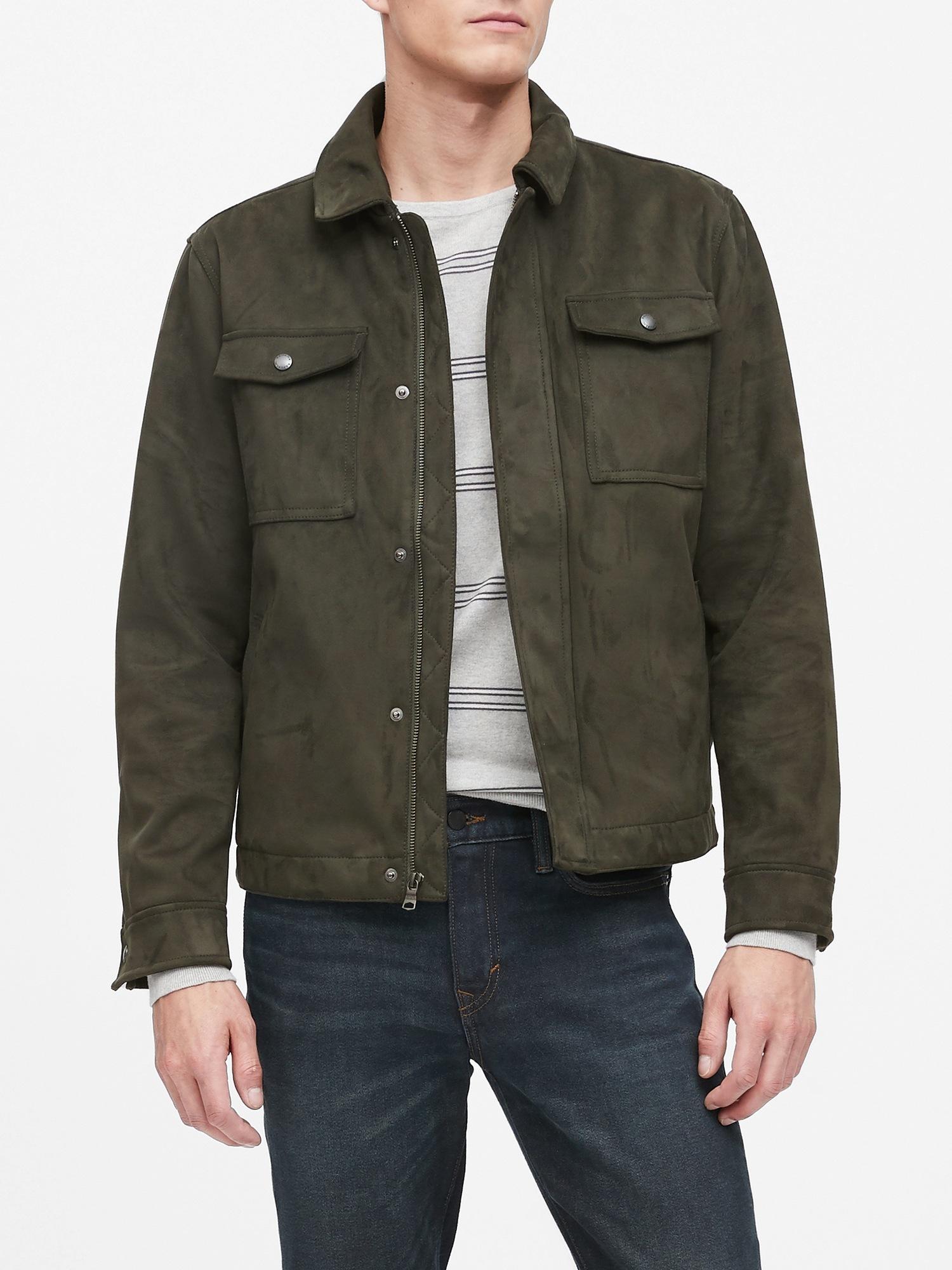 Banana Republic Vegan Suede Trucker 