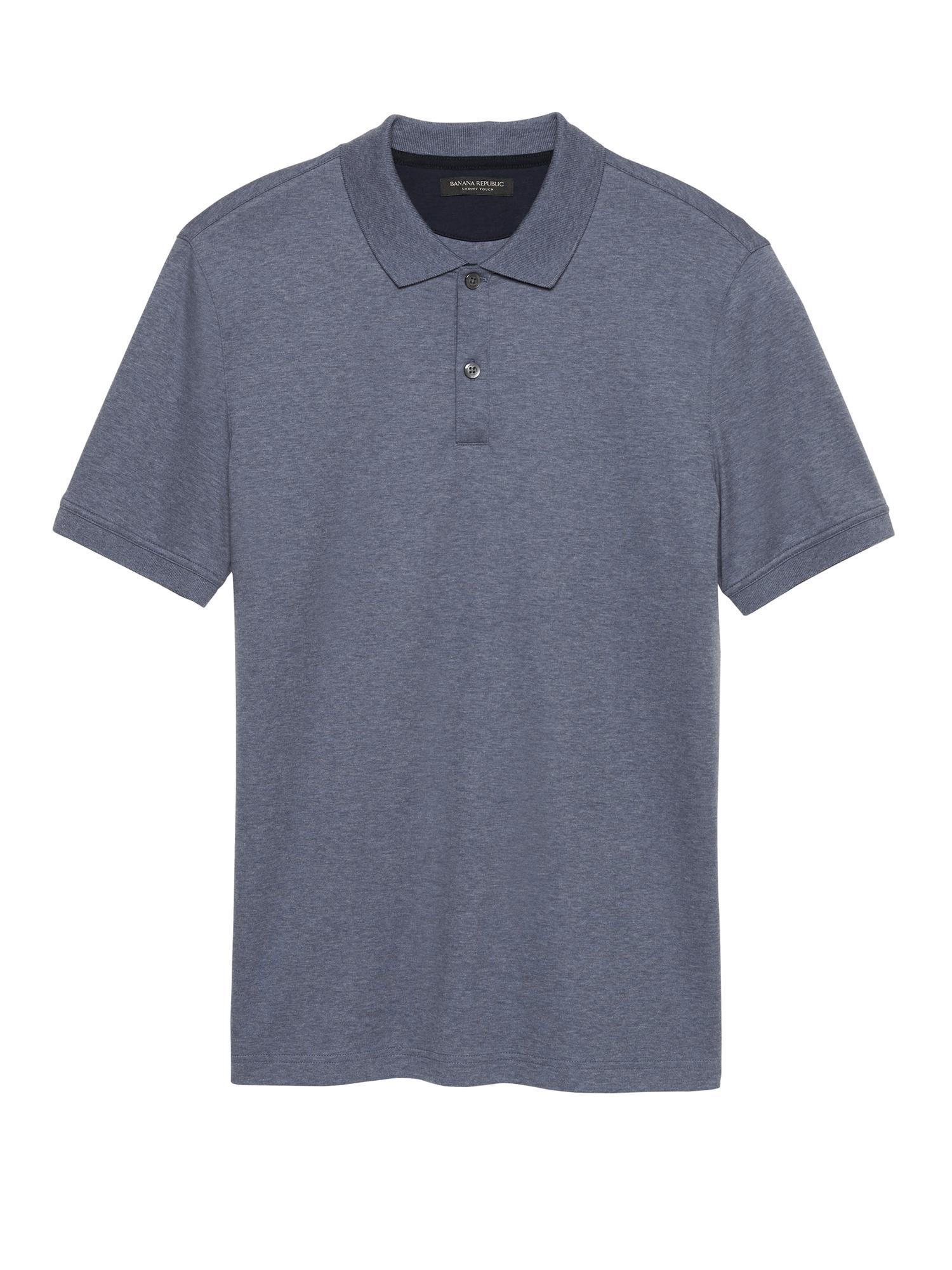Banana Republic Slim Luxury-touch Polo Shirt in Blue for Men - Lyst