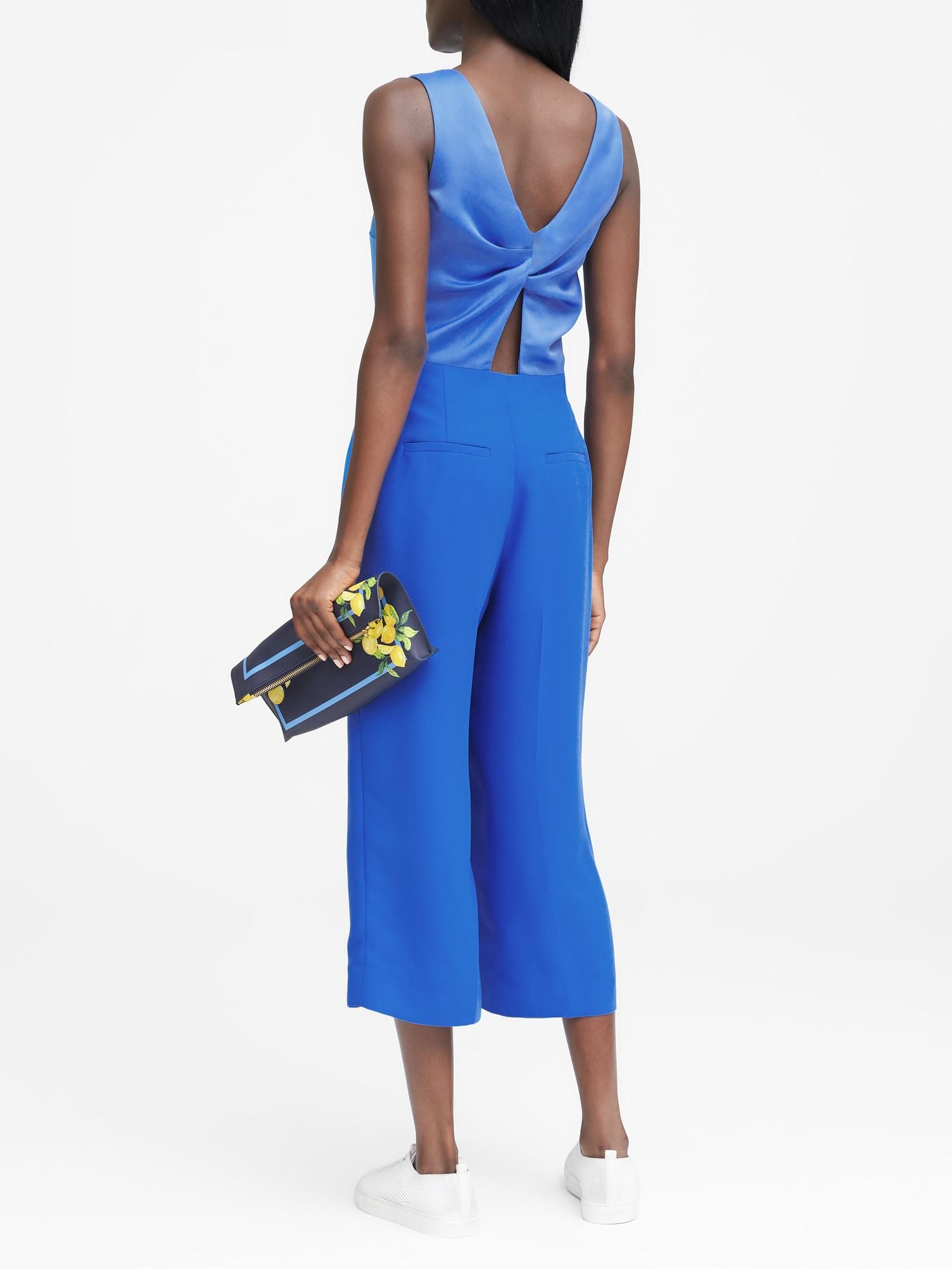 banana republic blue jumpsuit