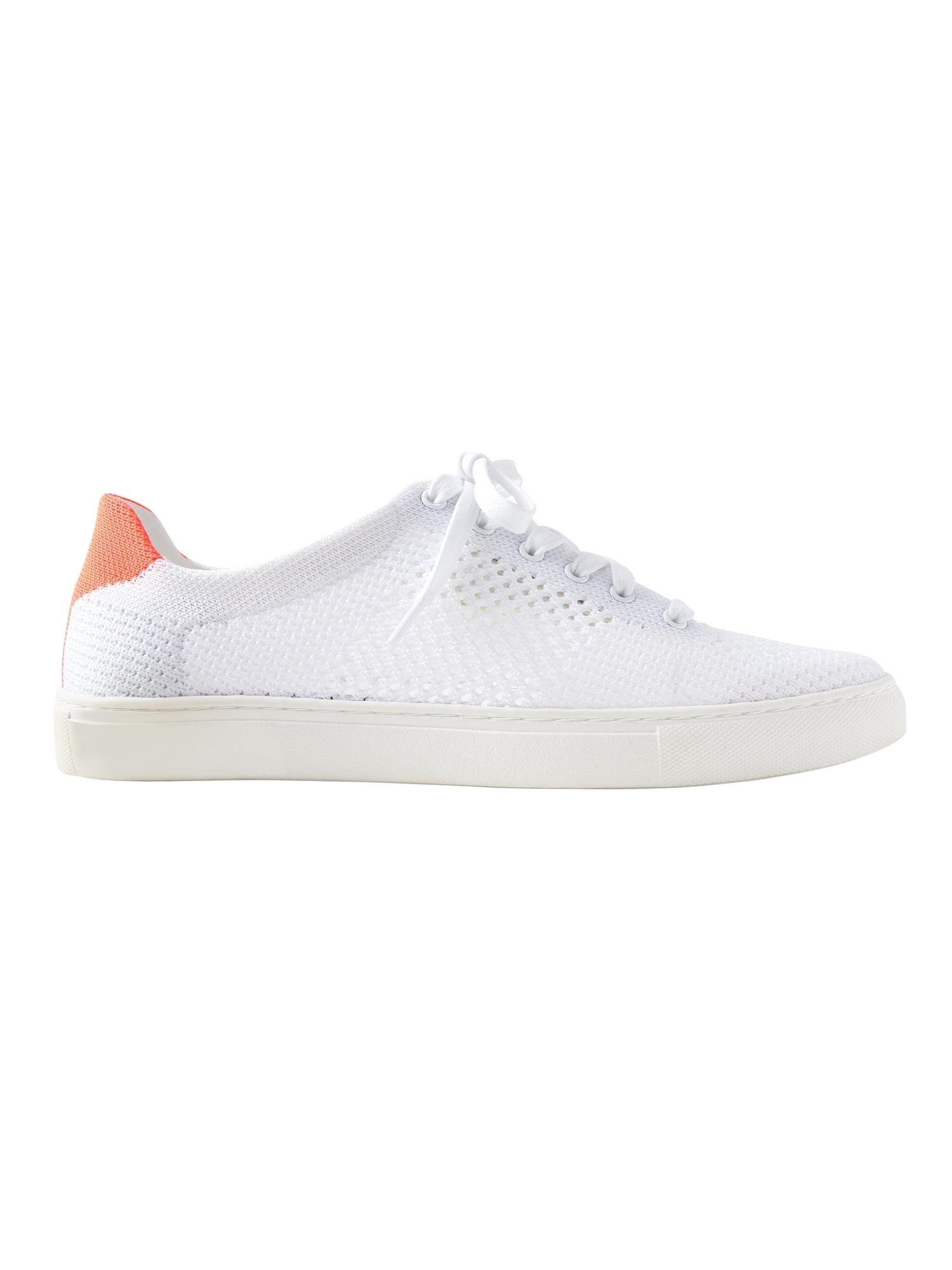 Banana Republic Synthetic Meshknit Sneaker in Neon Coral (White) Lyst