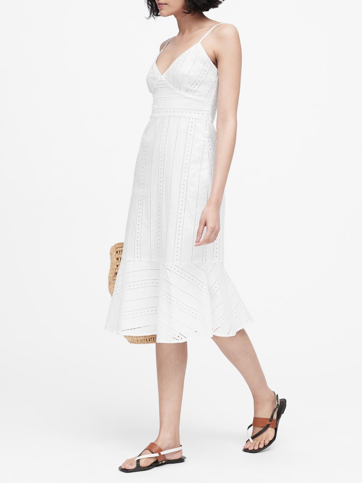Banana republic eyelet midi dress Clearance