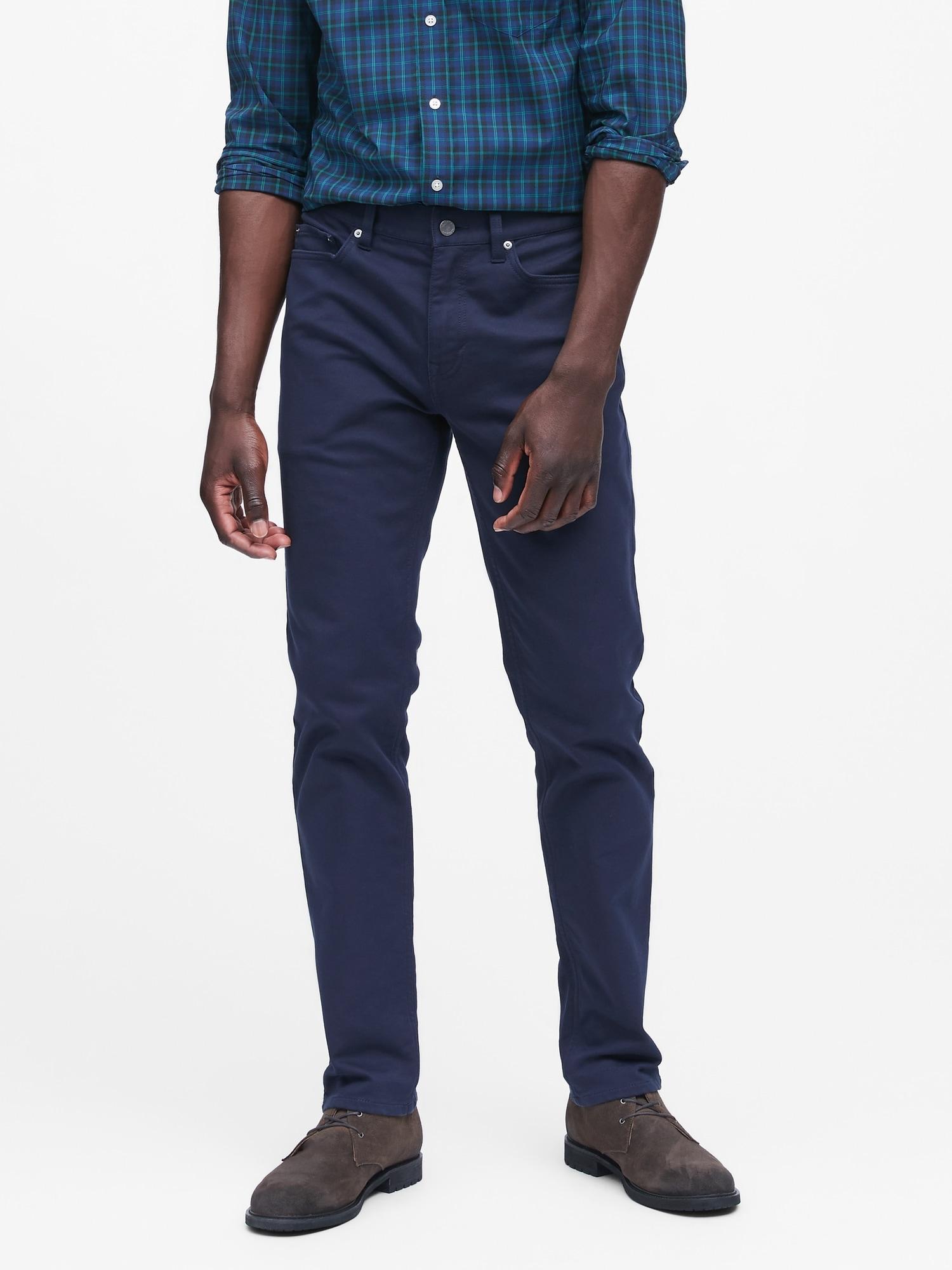 navy blue checkered pants