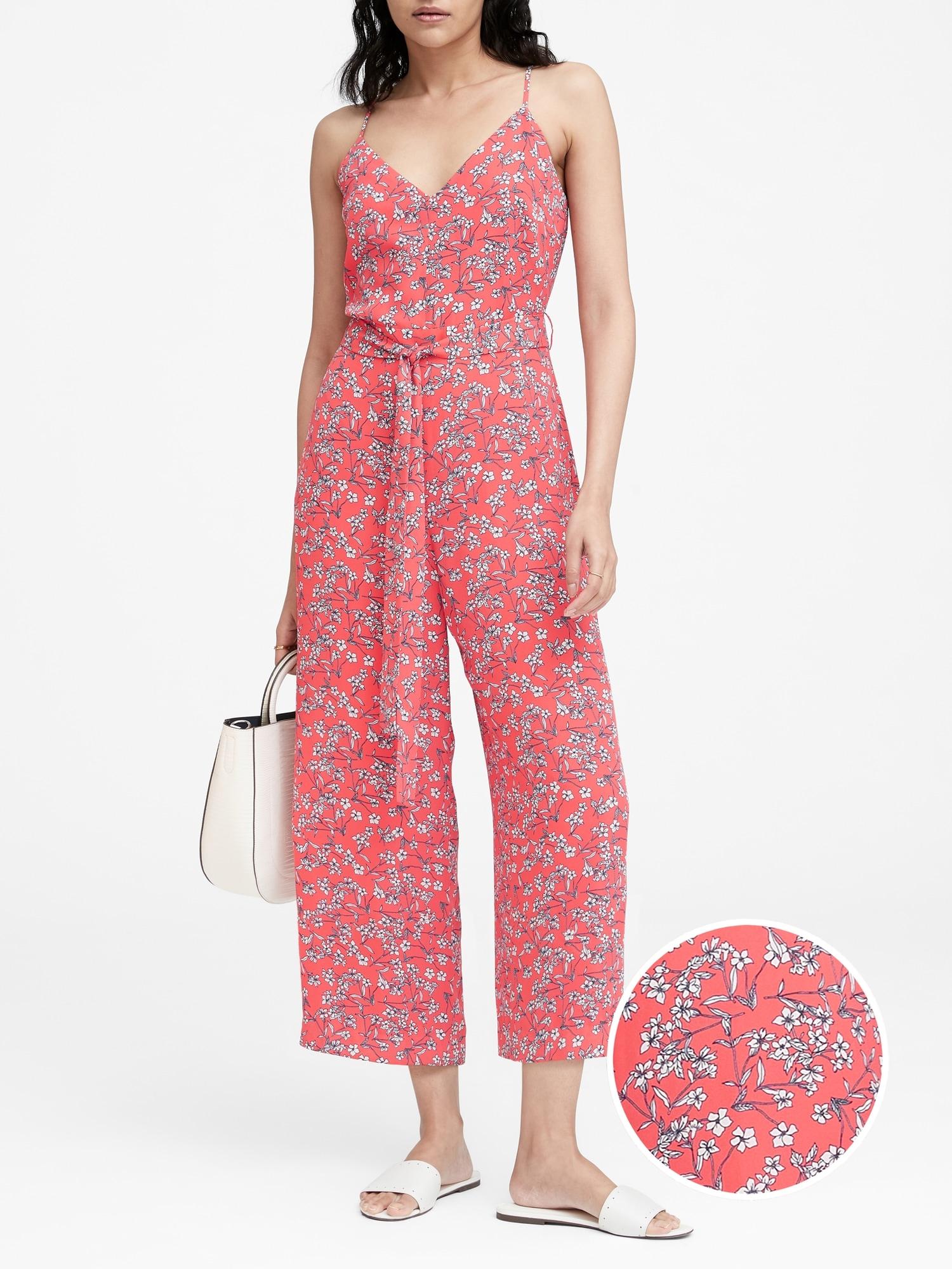banana republic floral jumpsuit