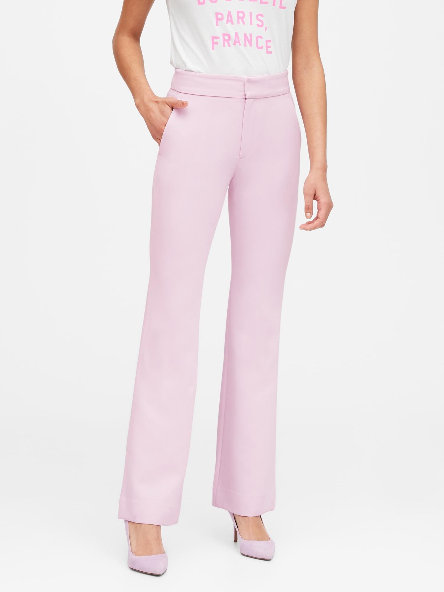Banana Republic High-rise Flare Pant in Light Pink (Pink) - Lyst
