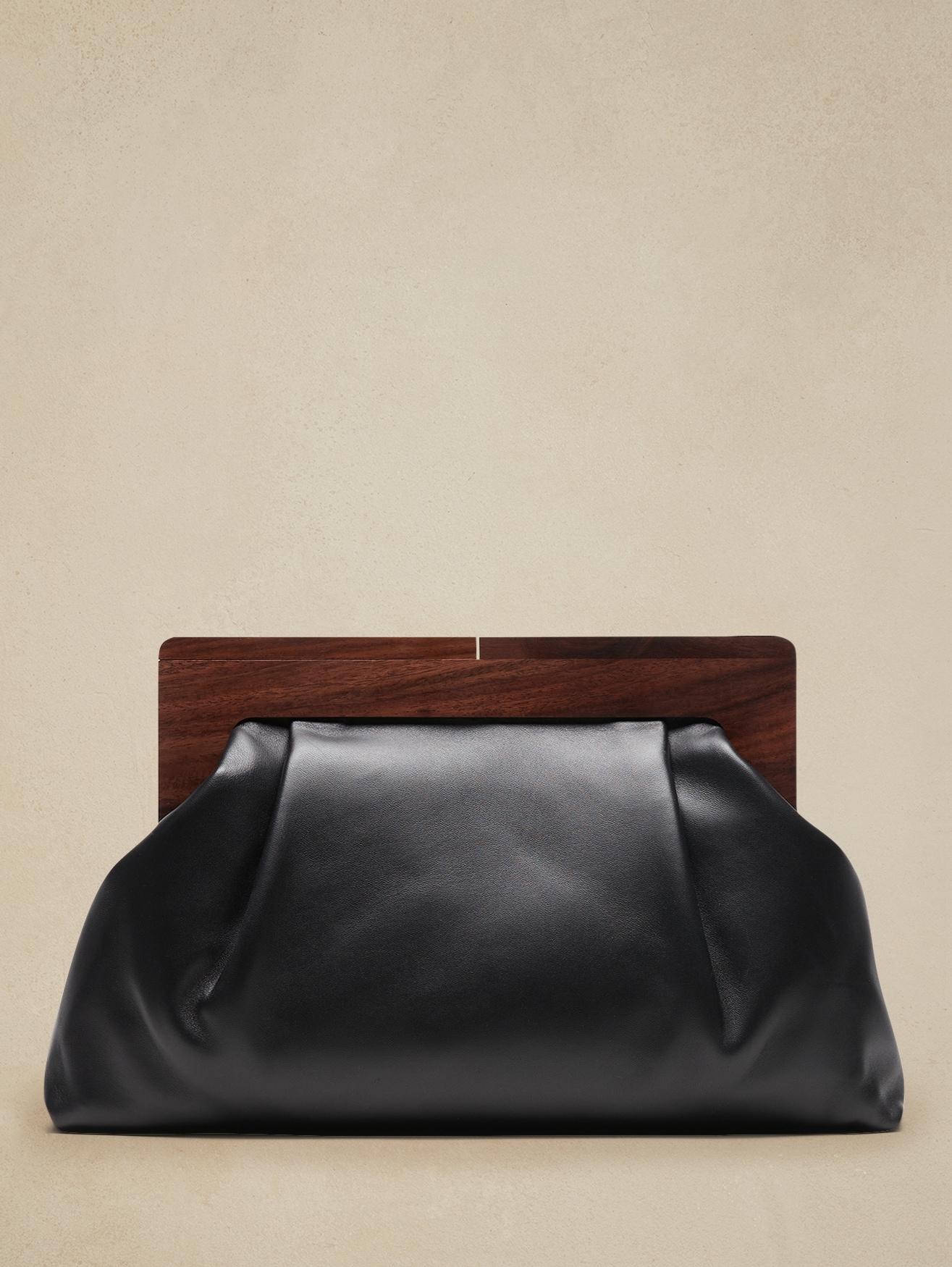 Banana Republic Large Leather Clutch in Black | Lyst