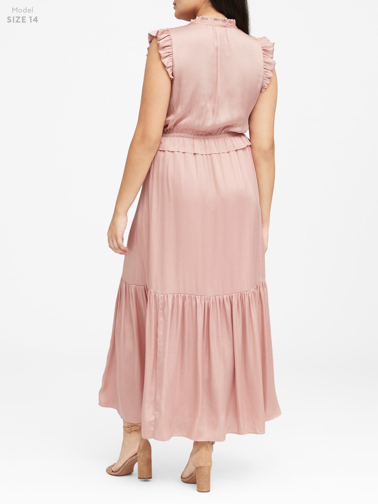 banana republic soft satin maxi dress
