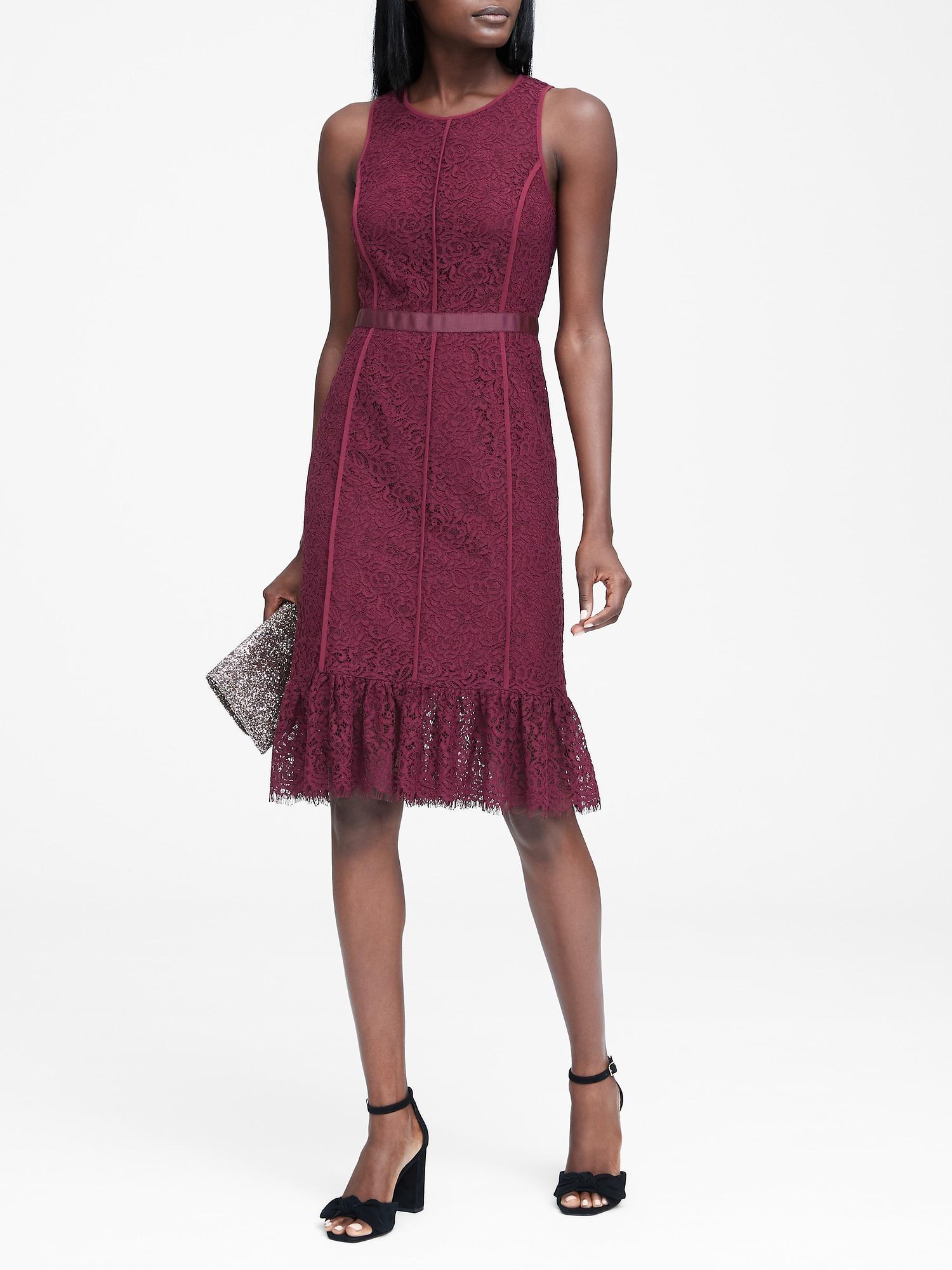 banana republic lace sheath dress