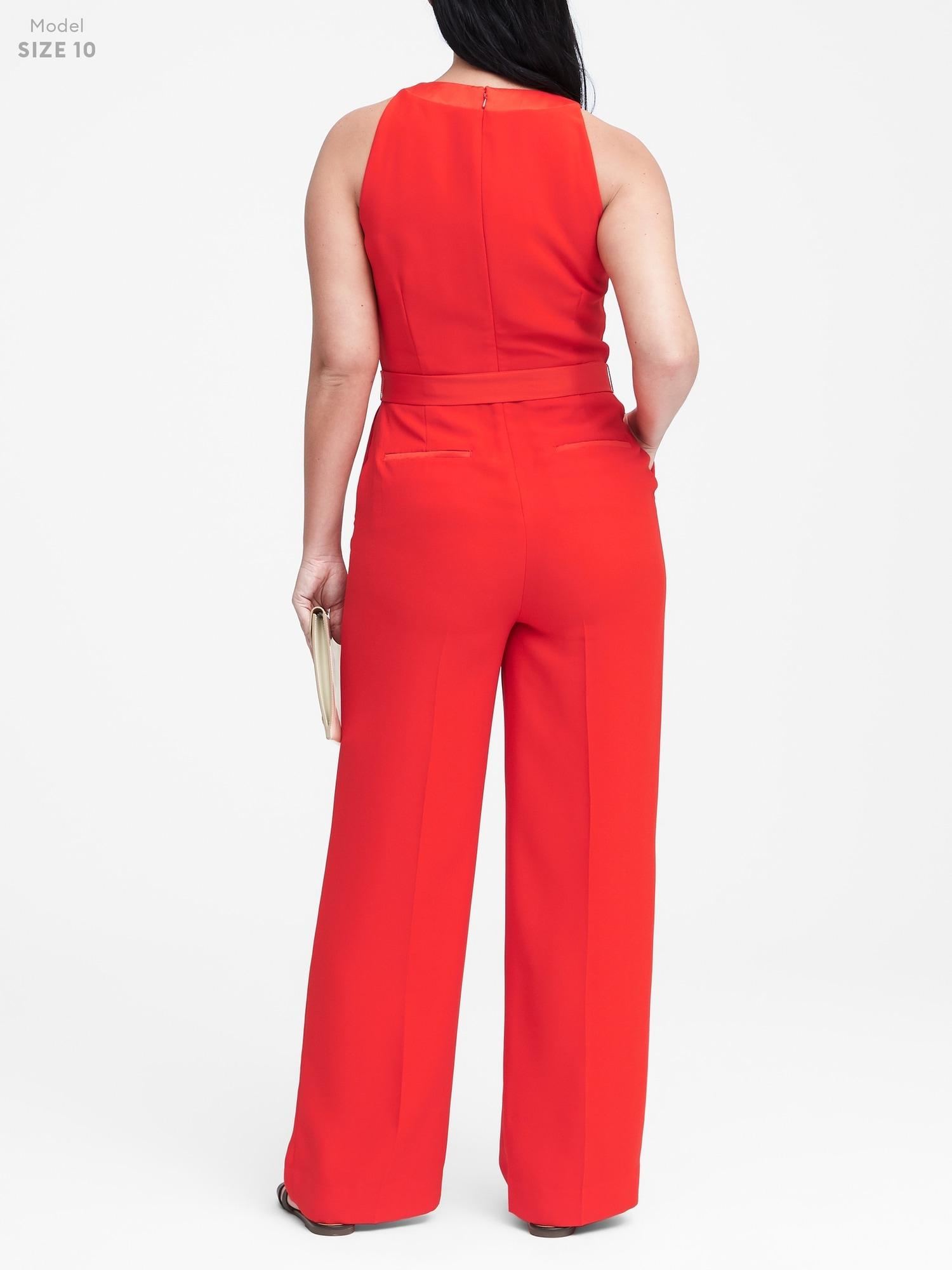 banana republic red jumpsuit