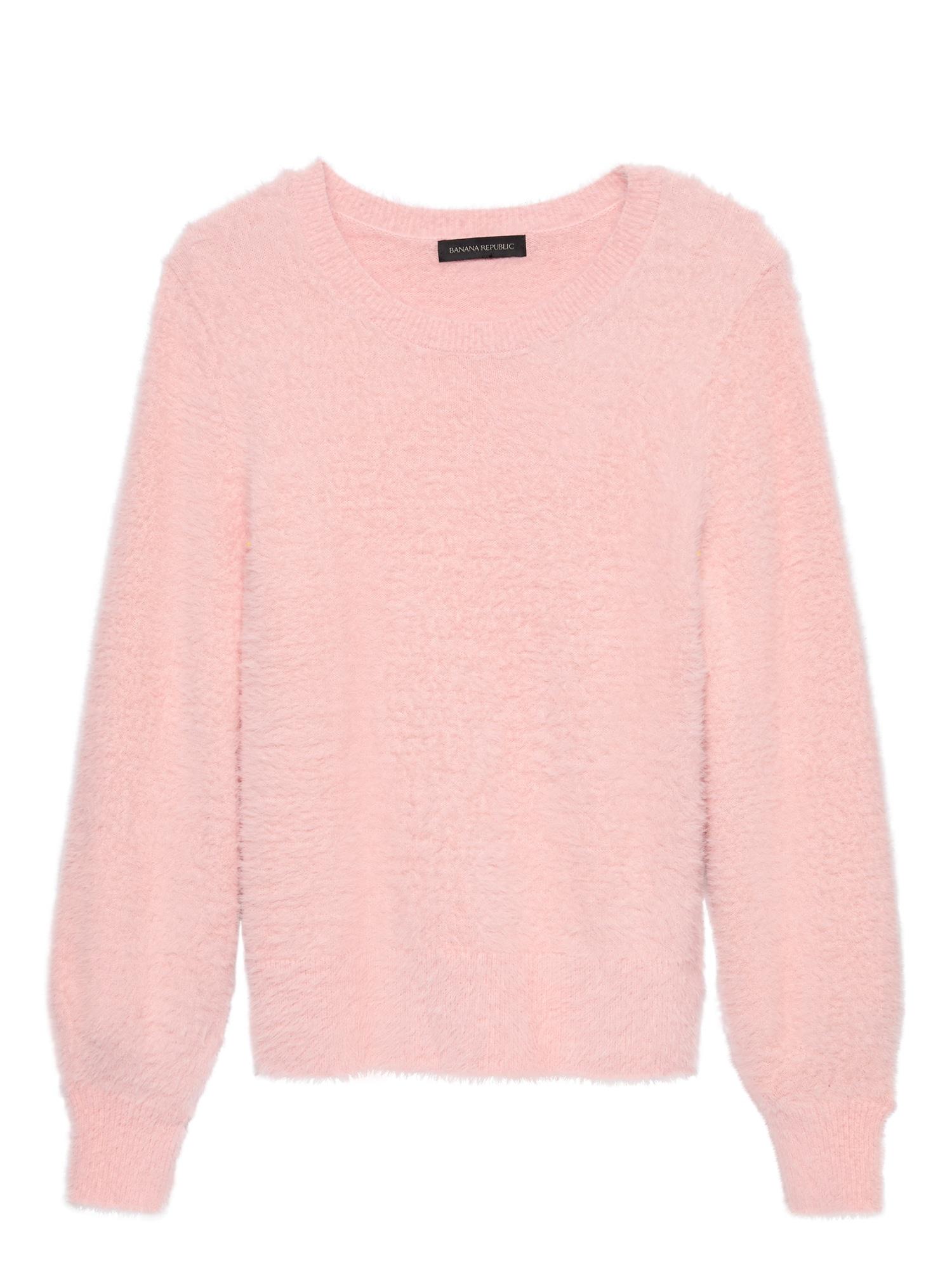 pink fuzzy sweatshirt