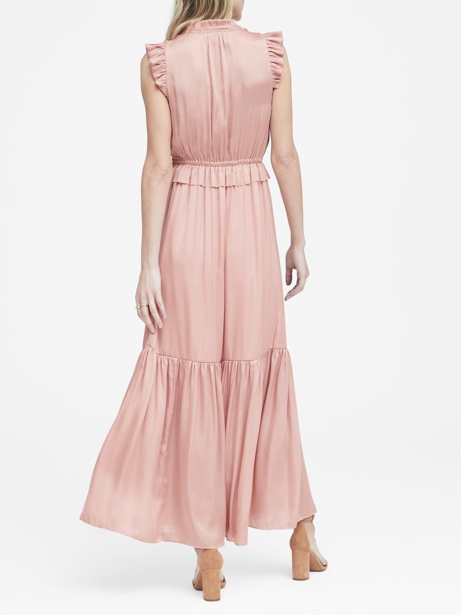 soft satin maxi dress banana republic